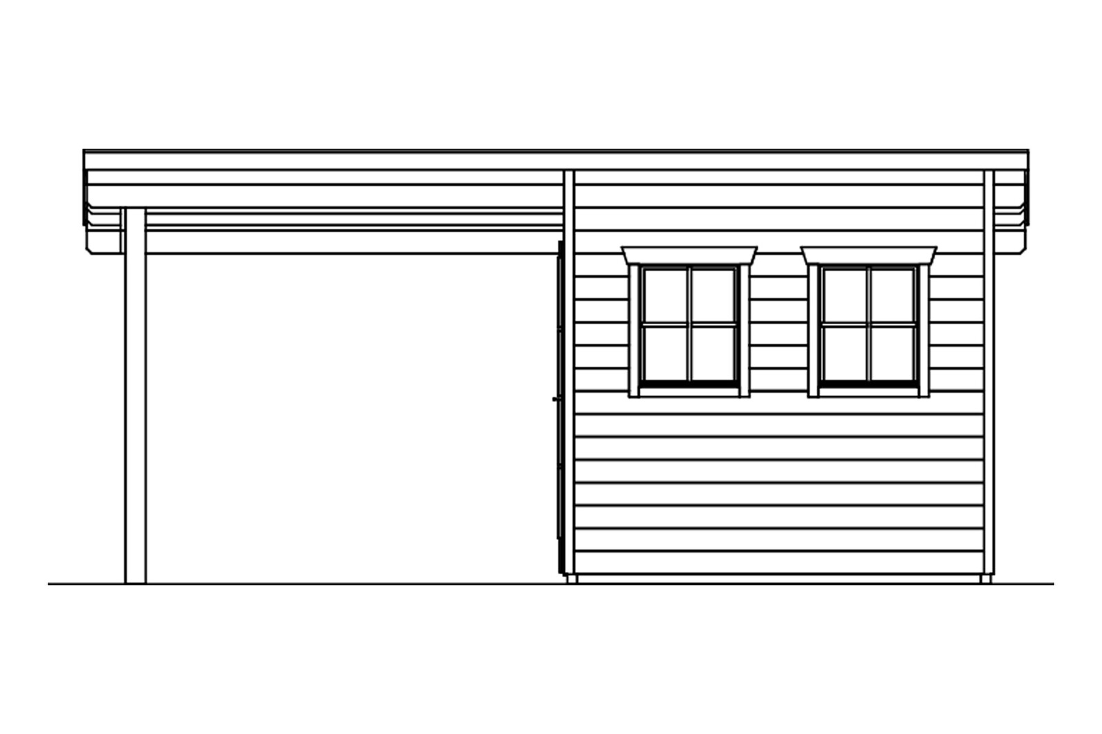 Log cabin Dilbeek, 513 x 320 cm, slate-grey