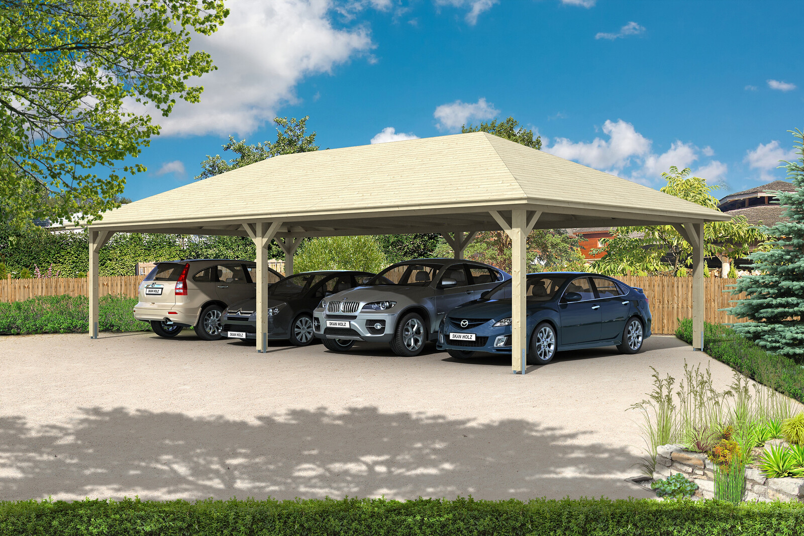 Carport Taunus 1176 x 634 cm, onbehandeld