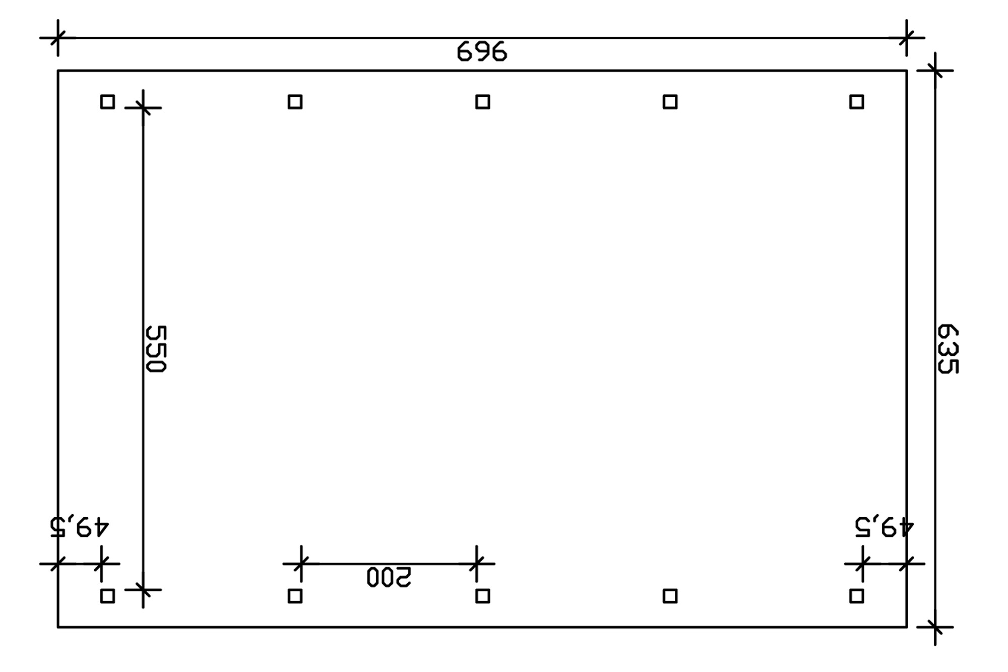 Carport Franken 635 x 969 cm, gelakt in wit, met polycarbonaatplaten