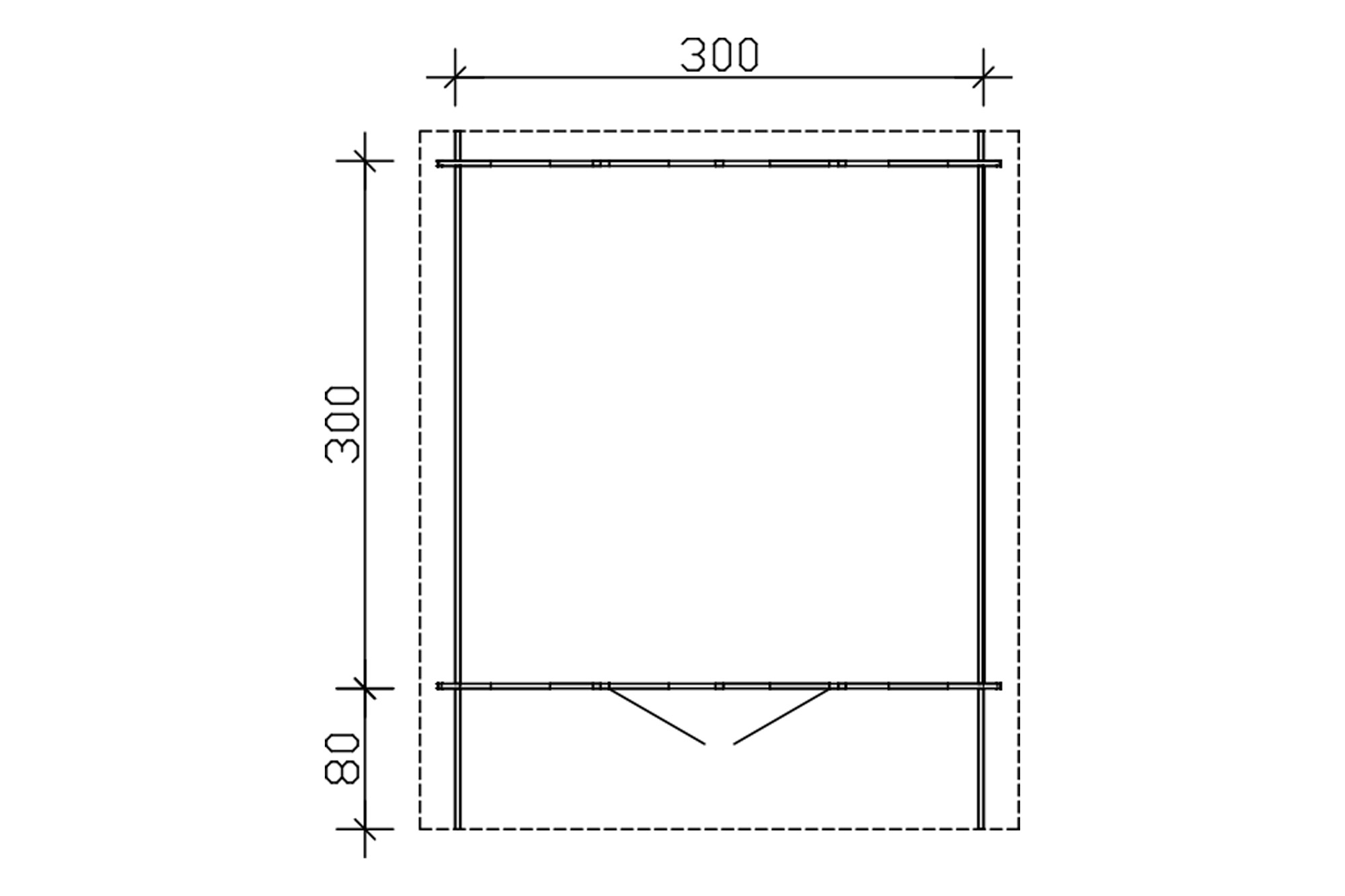 Tuinhuis Faro 3, 28mm 300 x 300 cm, onbehandeld