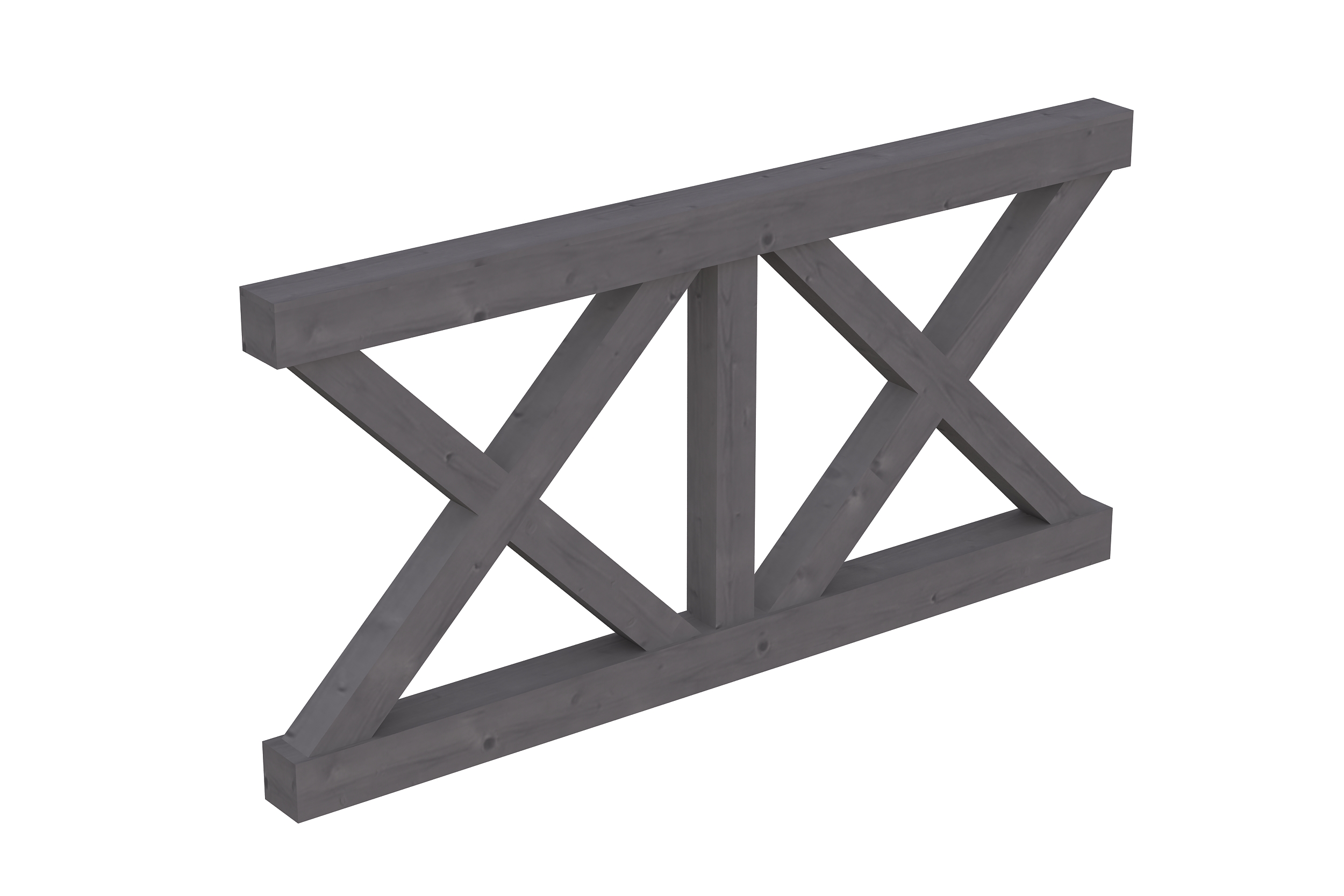 Brüstung Andreaskreuz 170 x 84 cm, Fichte, schiefergrau