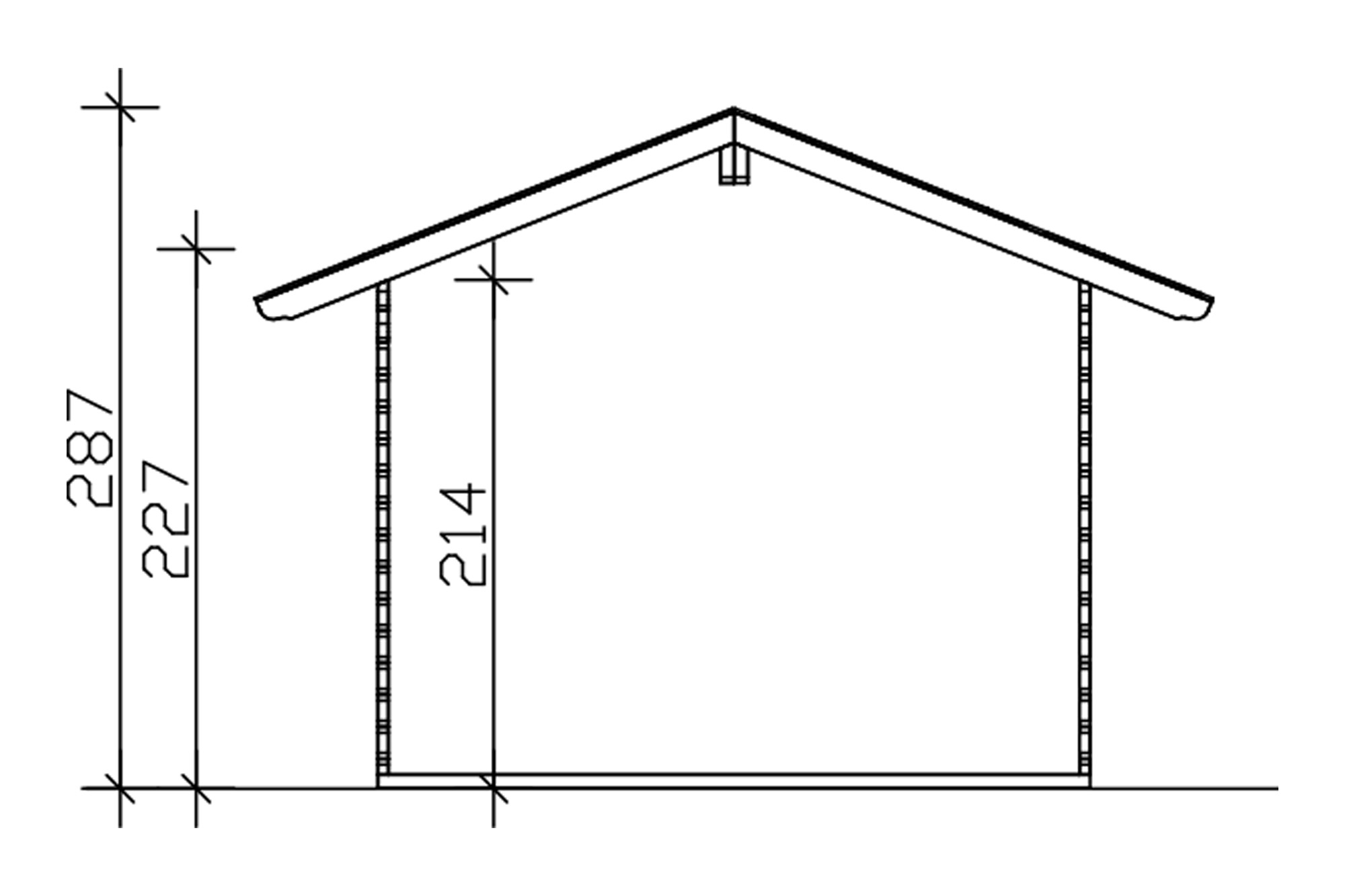 Abri de jardin AROSA 2, 300x300cm, 45mm, non traité