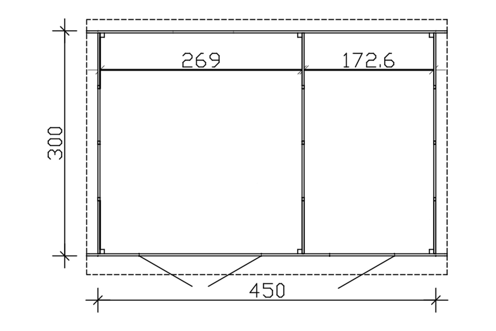 Abri de jardin Flex, 450 x 300 cm, non traité