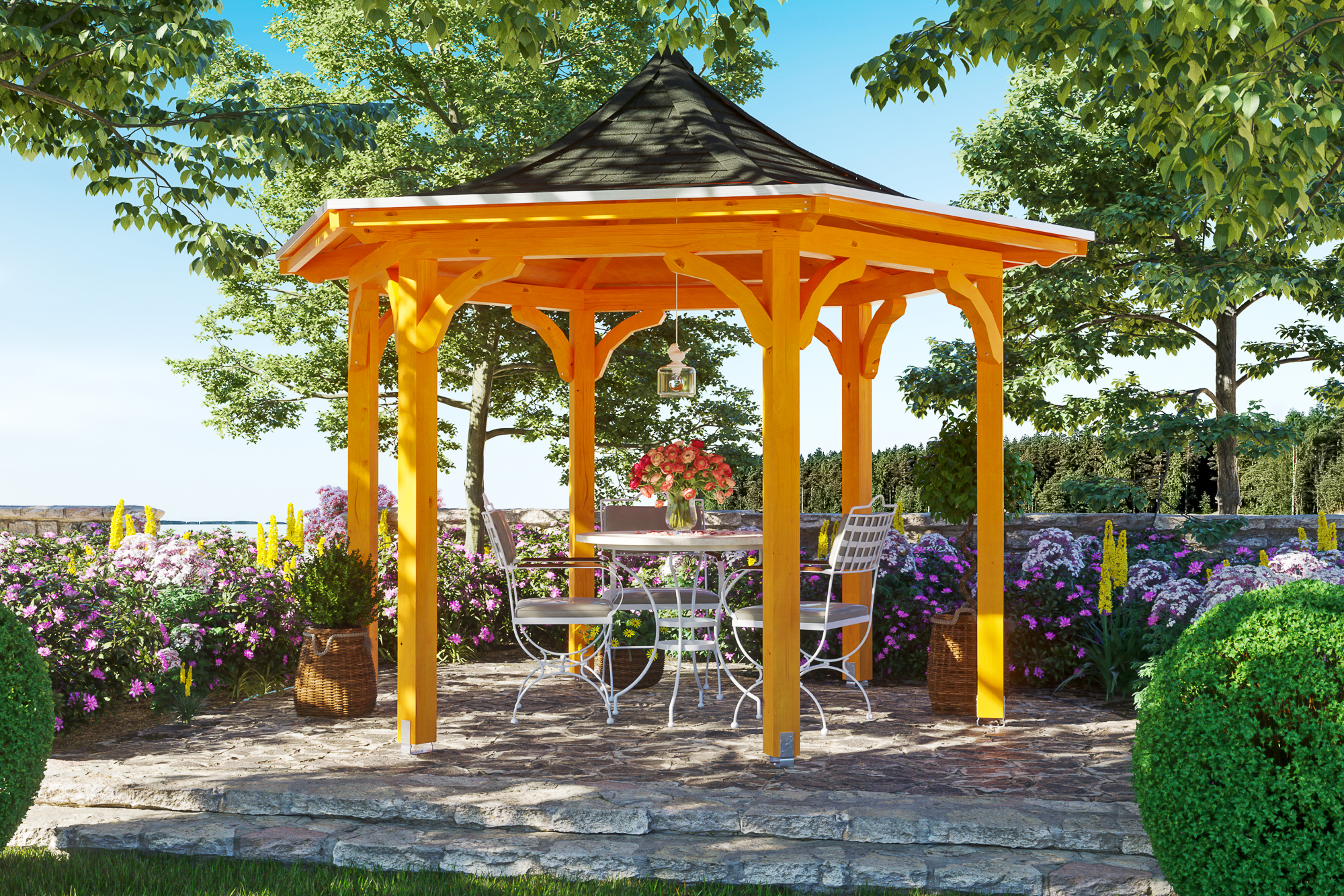 Ambientebild: Pavillon Versailles, farblich behandelt in eiche hellhell