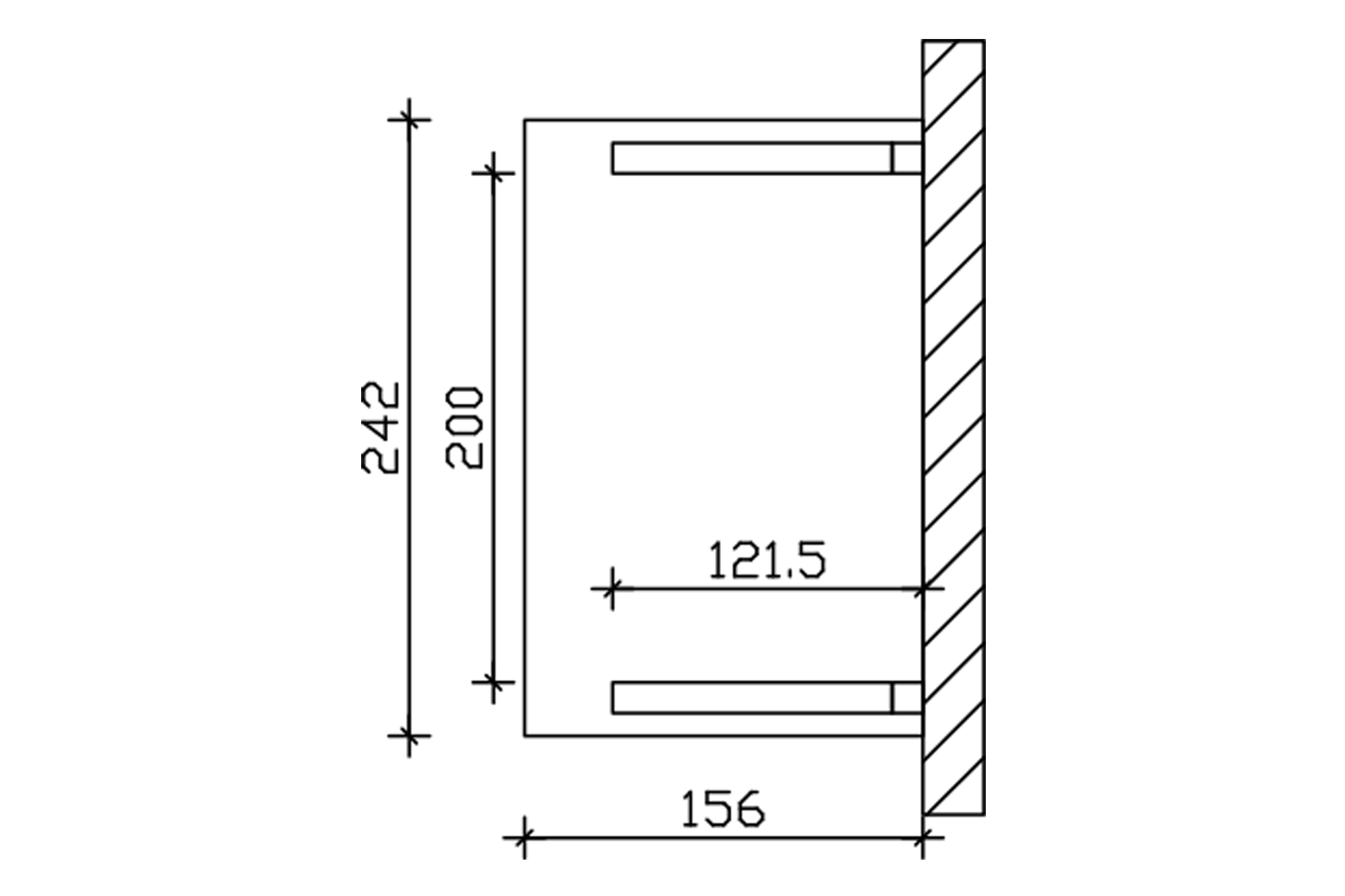 Vordach Paderborn Typ 1, 242 x 156 cm, eiche hell