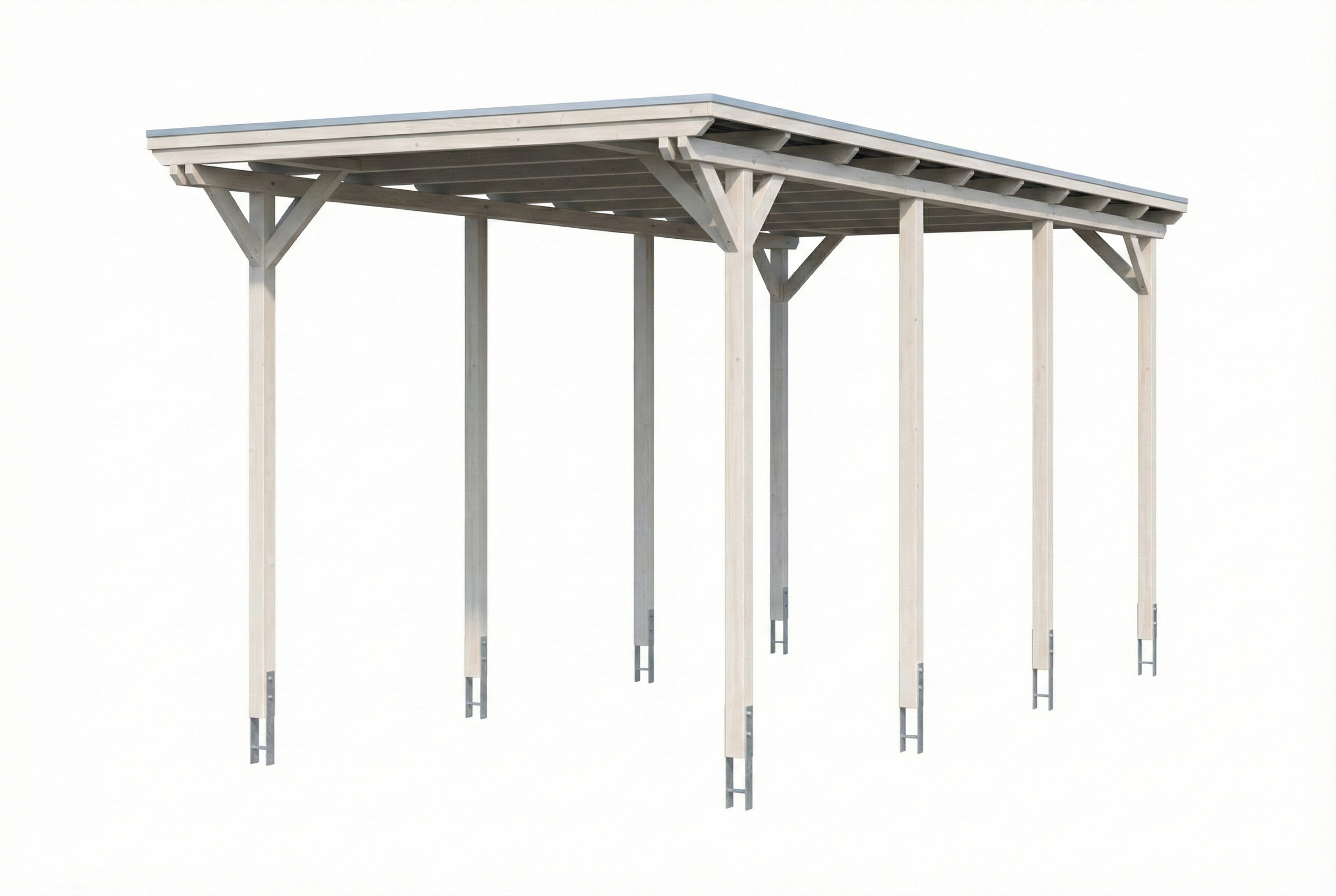 Carport Emsland Caravan 402 x 846 cm, panneaux de toit en acier avec voile de condensation antique, blanc