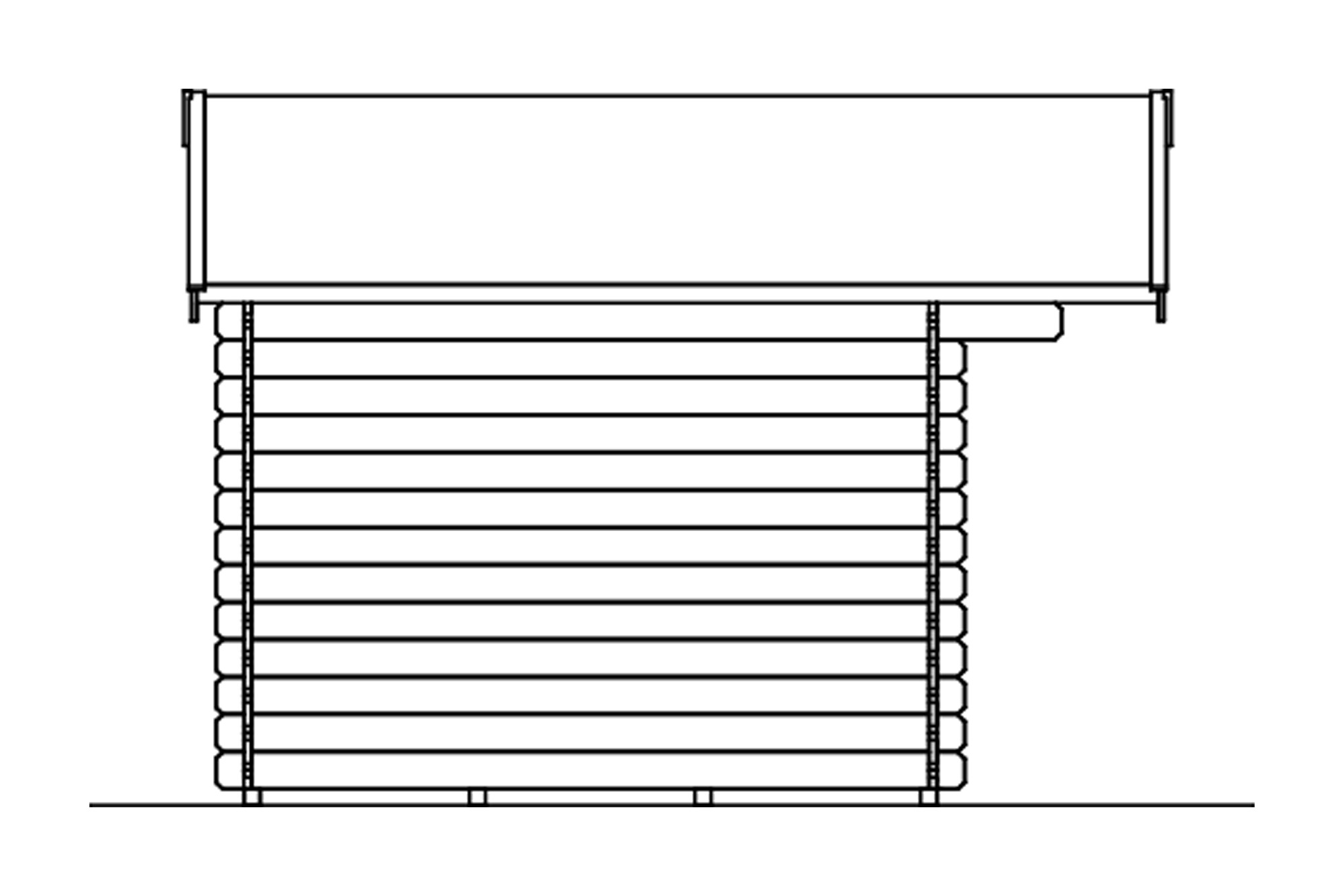 Abri de jardin COMO 300x250cm, 28mm, non traité