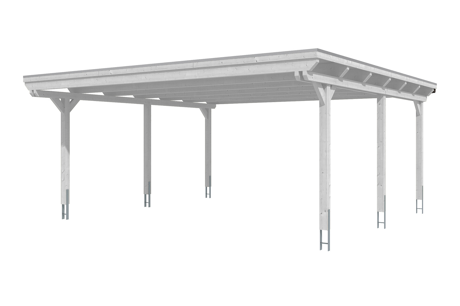 Carport Emsland 613 x 604 cm mit EPDM-Dach, weiß