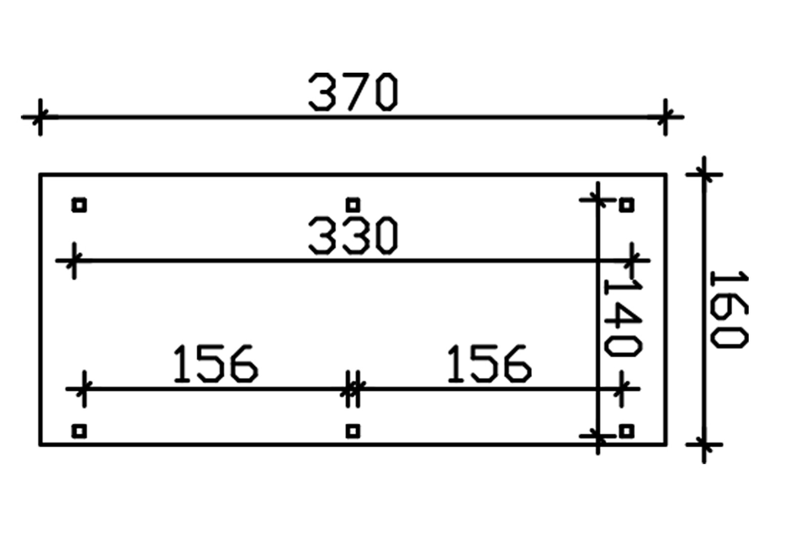 Dřevěný přístřešek MAX 2, 370 x 160 cm, neošetřené