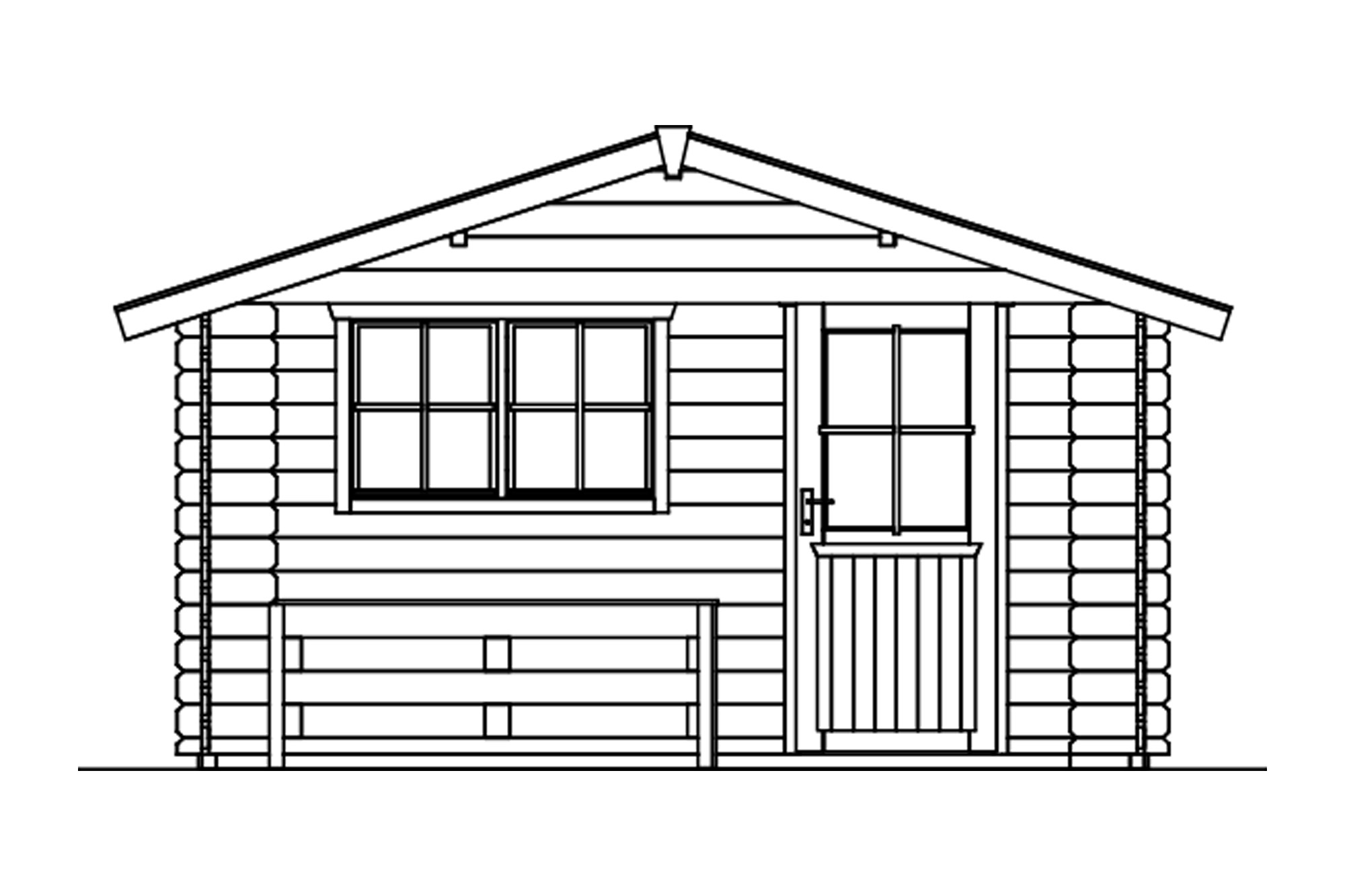 Abri de jardin ALICANTE 380x513cm, avec remise 380x150cm, 28mm, non traité