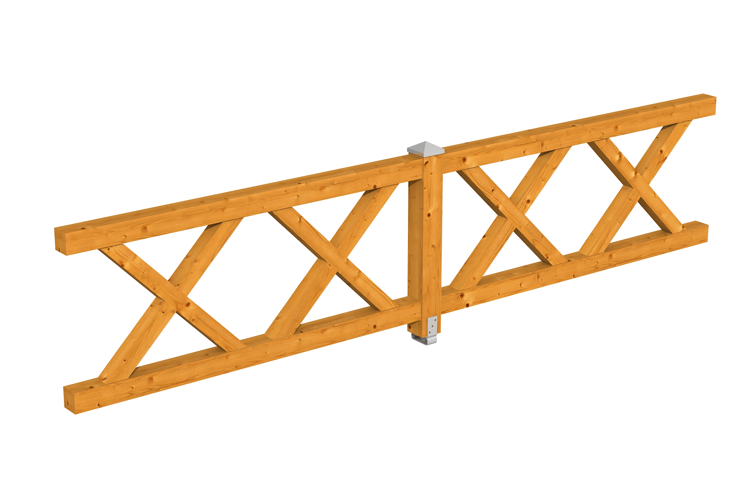 Balustrade St.Andrew`s cross 400x84cm, spruce, colour pre-treated in light oak