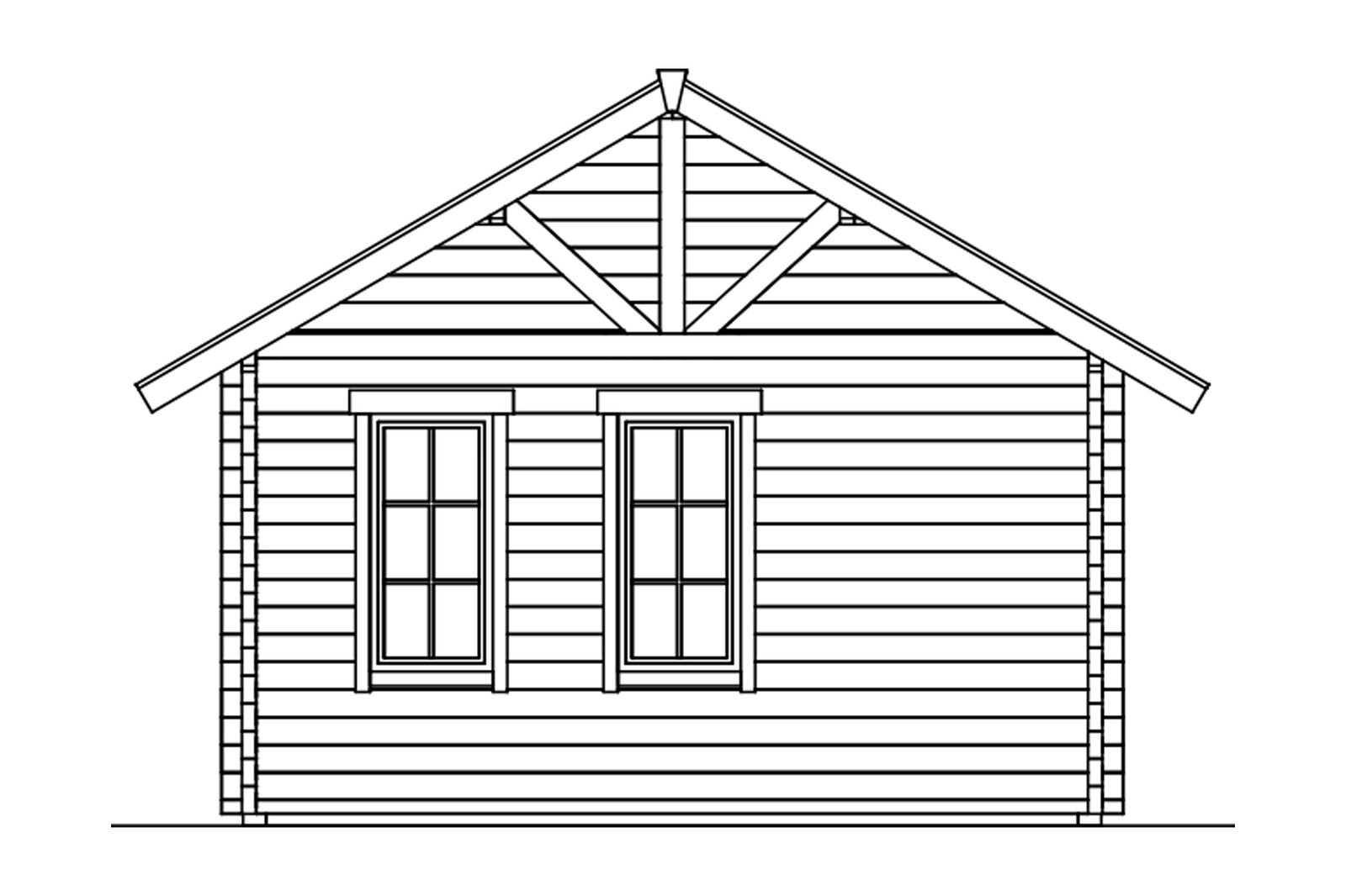 Tuinhuis Toronto 1, 70plus 420 x 420 cm, basishuis met 2e laag dakbeschot, onbehandeld