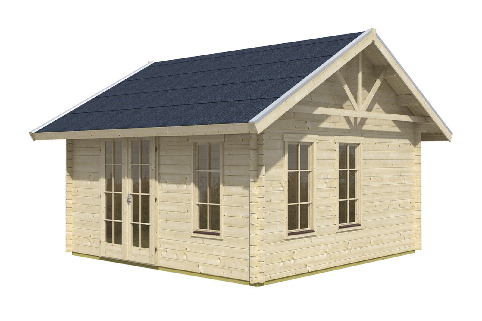 Chalet de loisirs TORONTO 1, 420x420cm, 70mm, toit isolable (pour bardeaux)