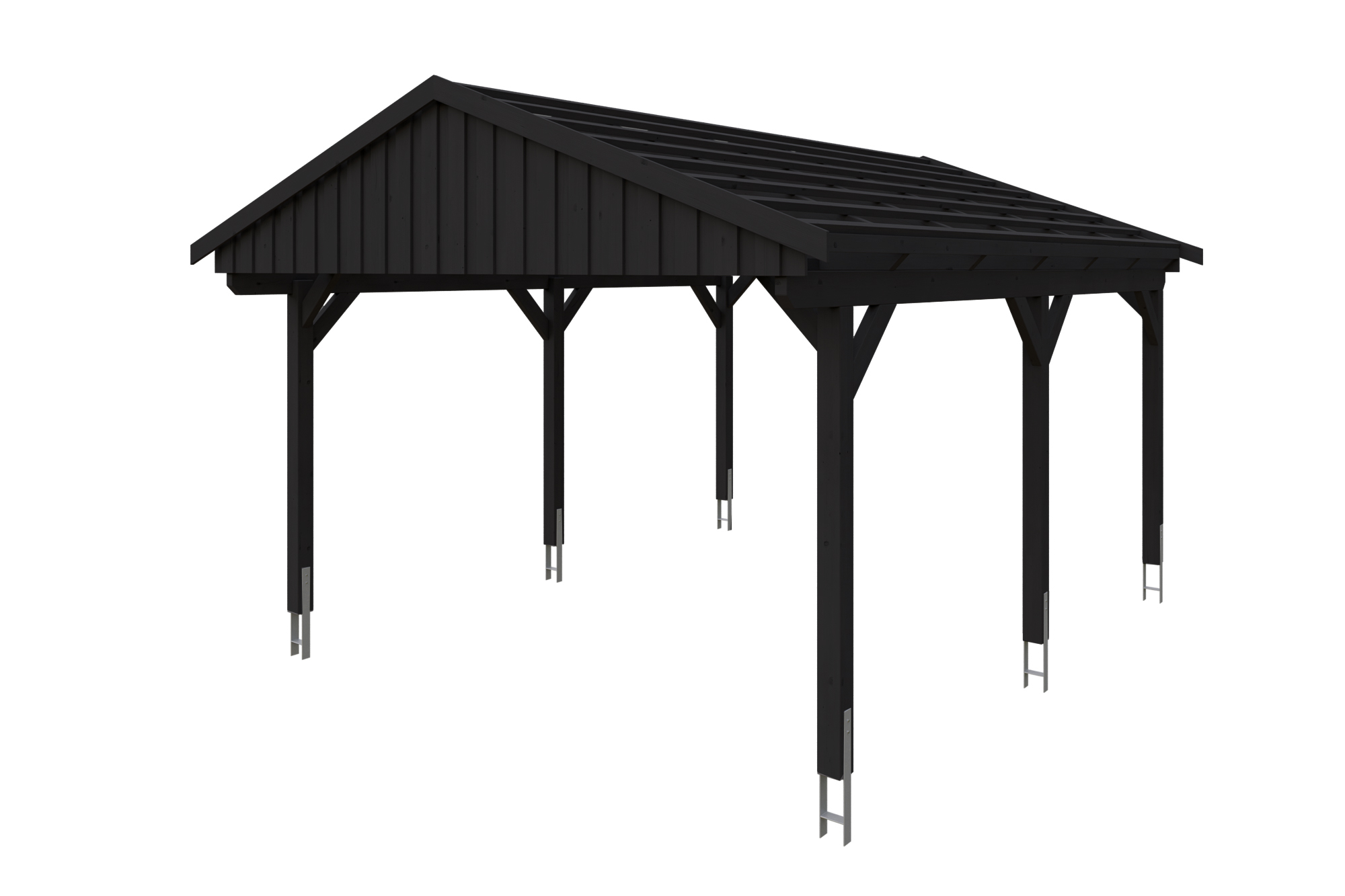 Produktbild: Carport Fichtelberg 423 x 566 cm, farblich behandelt in anthrazit, mit Dachlatten