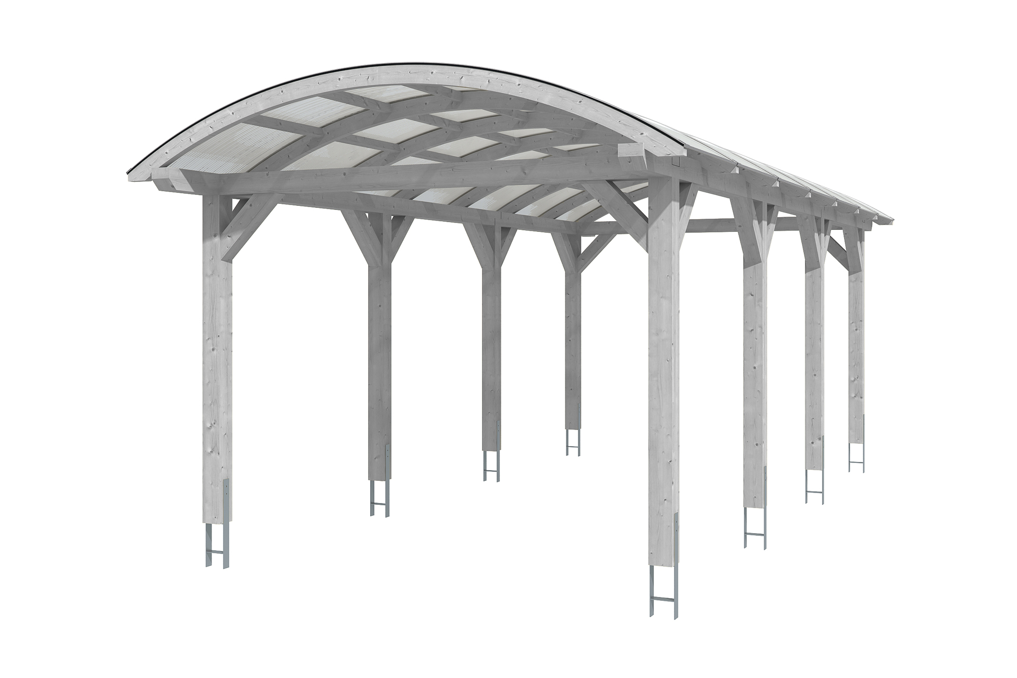 Produktbild: Carport Franken 376 x 755 cm, farblich behandelt in weiß