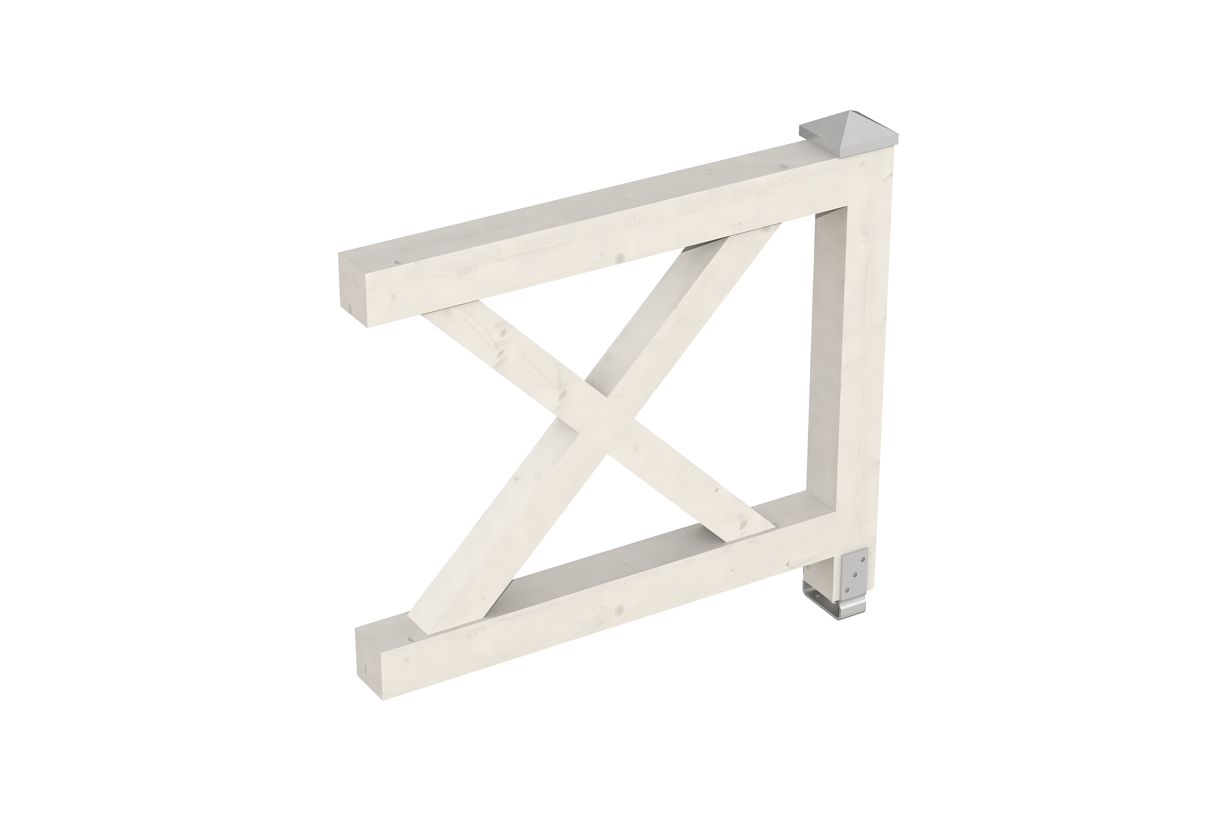 Brüstung Andreaskreuz 108 x 84 cm, Fichte, weiß