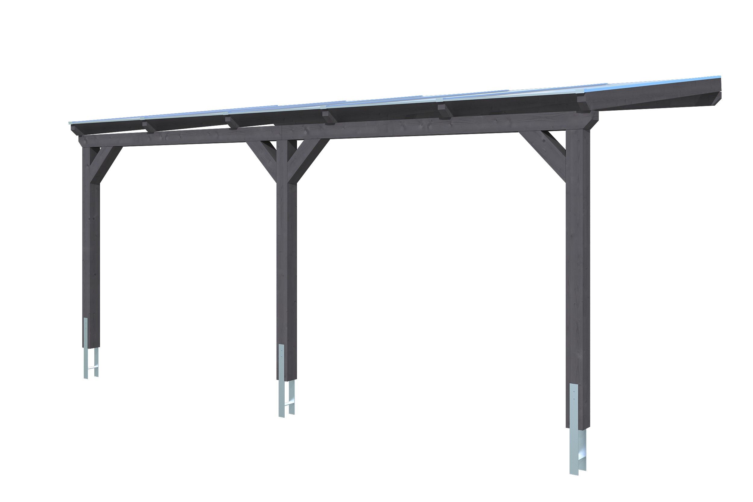 Produktbild: Carport Vogtland 300 x 541 cm, farblich behandelt in schiefergrau