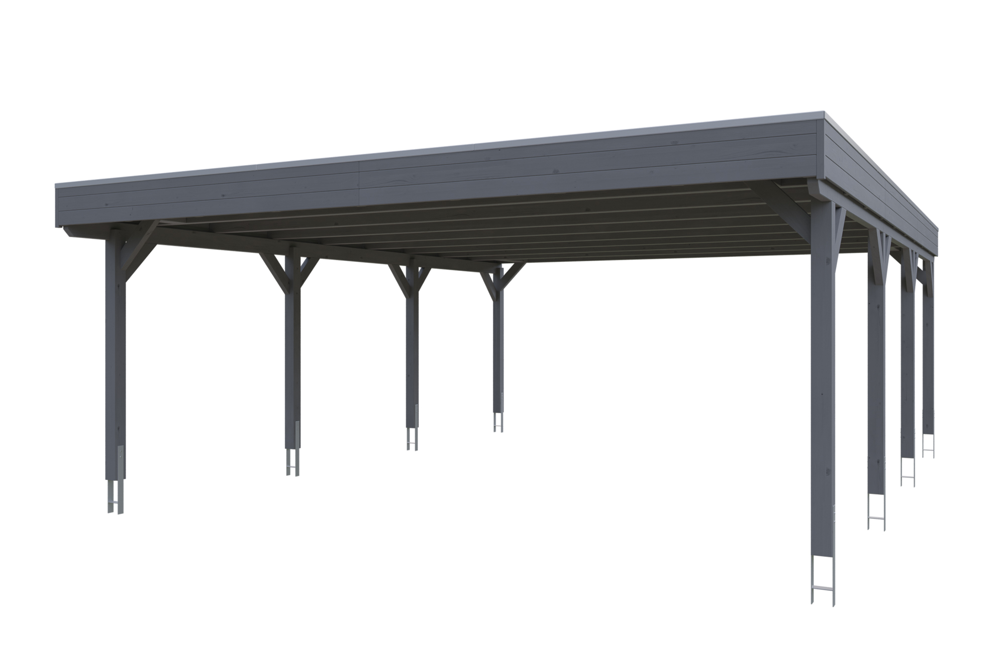 Produktbild: Carport Grunewald 622 x 796 cm, farblich behandelt in schiefergrau