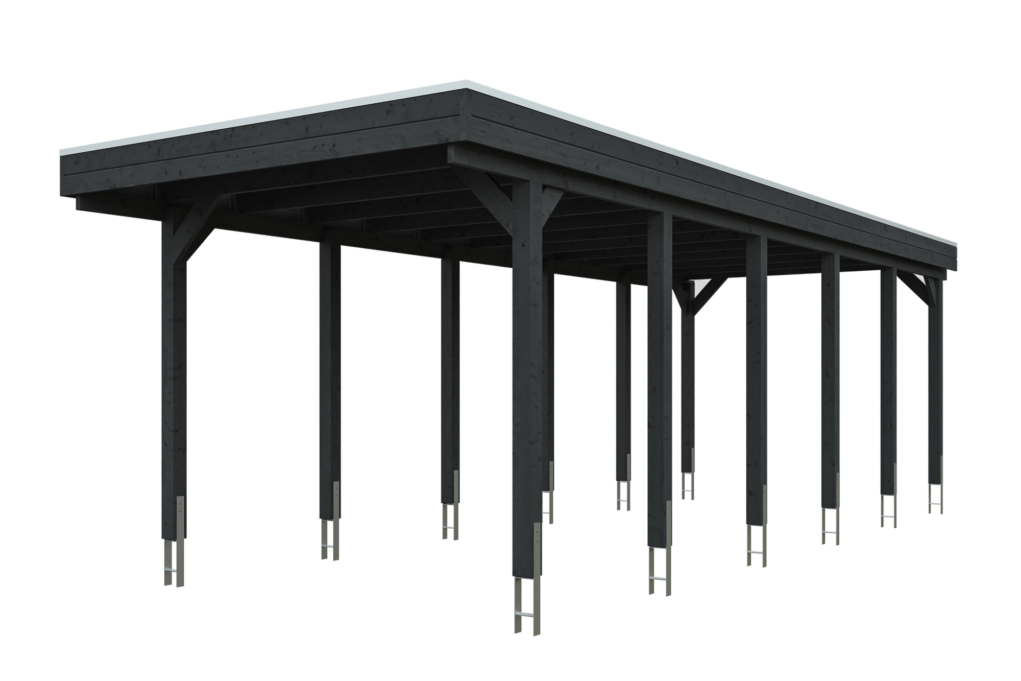 Carport Friesland 320 x 860 cm, met dakplaten, antraciet