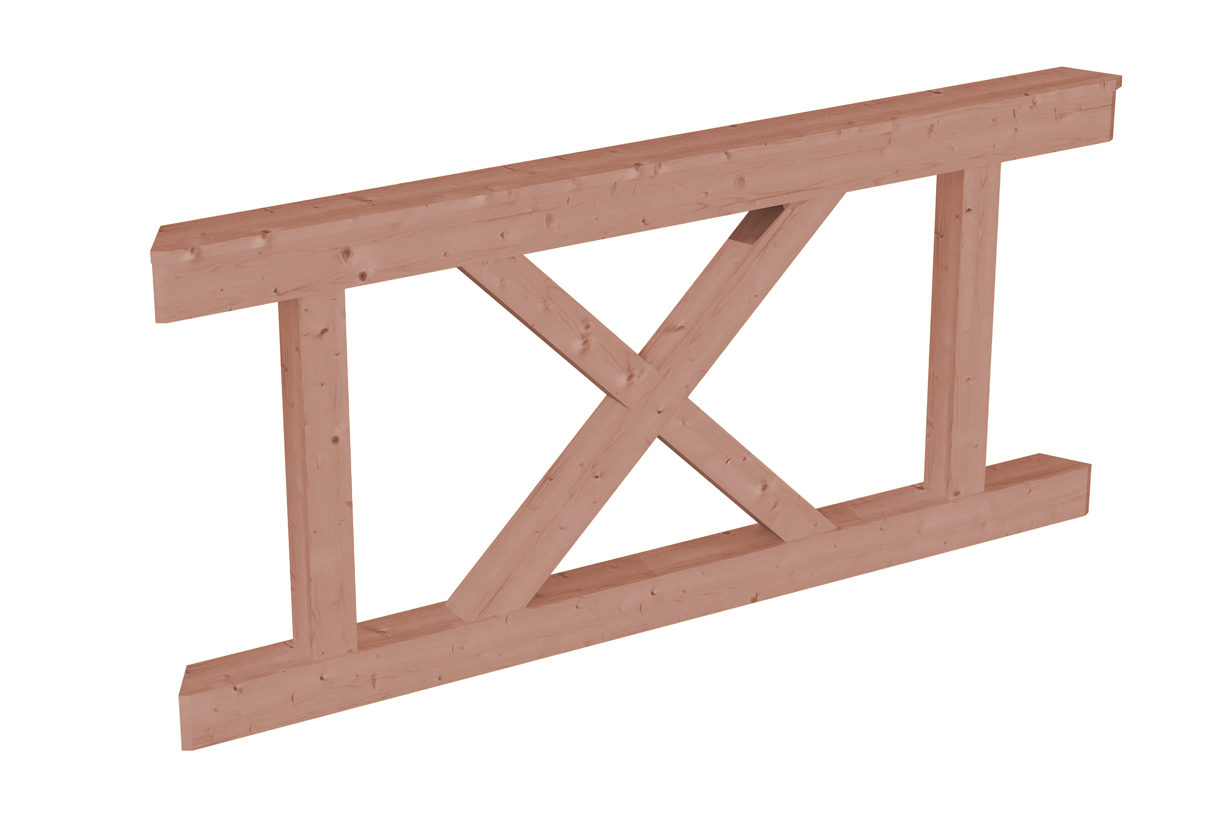 Brüstung Andreaskreuz 150 x 84 cm, Douglasie, natur