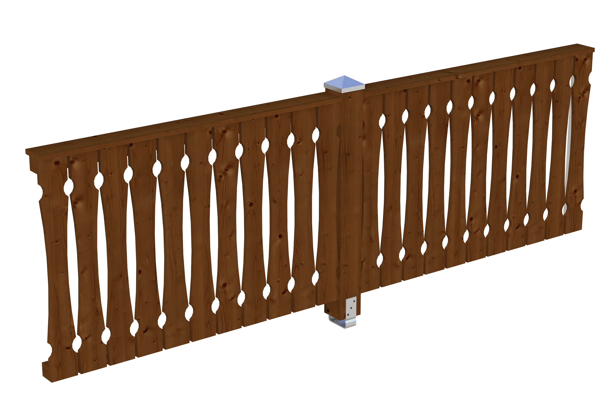 Brüstung Balkonschalung 305 x 96 cm, Fichte, nussbaum