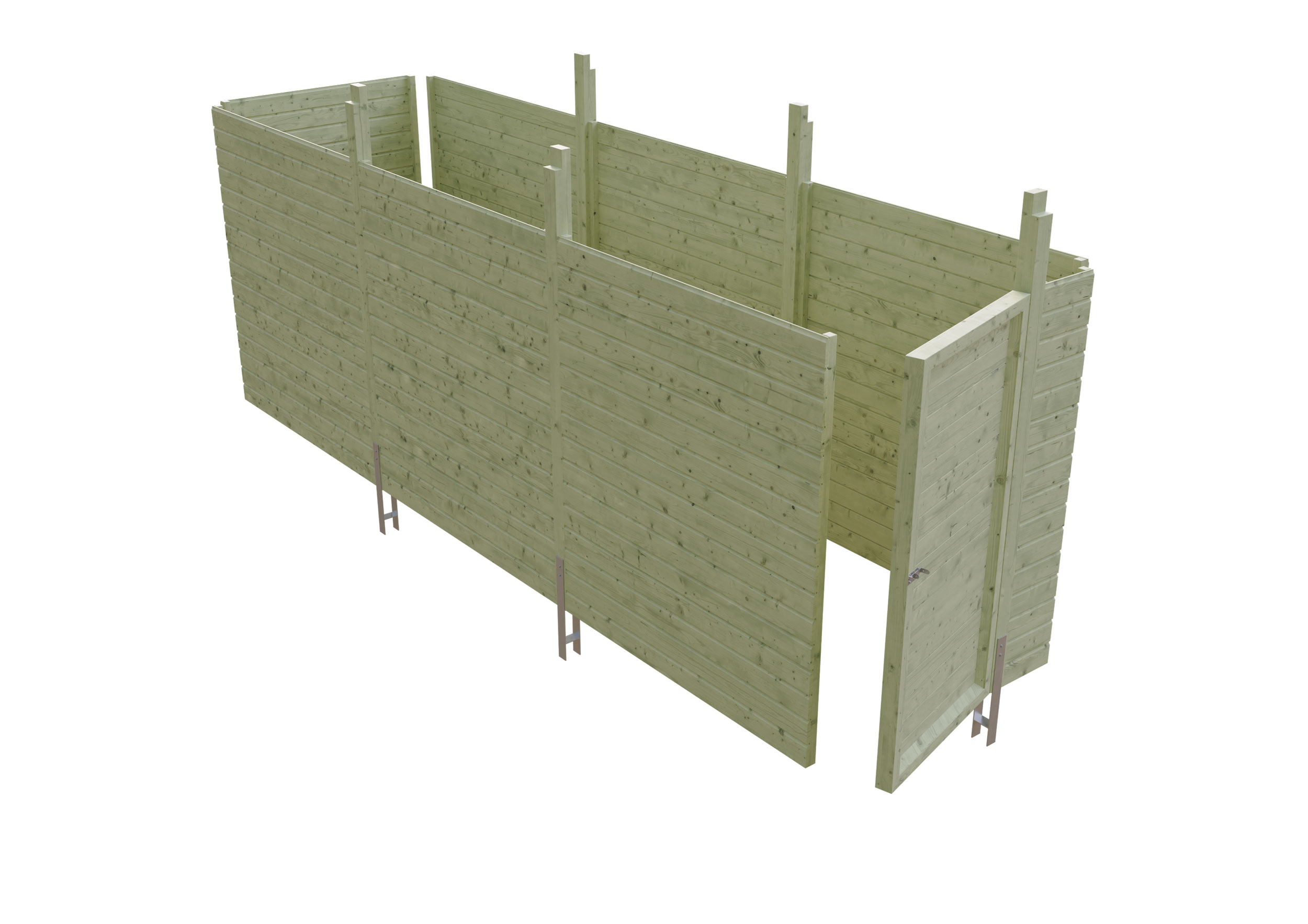 Abstellraum C5, 573x164cm, Profilschalung,  grün imprägniert