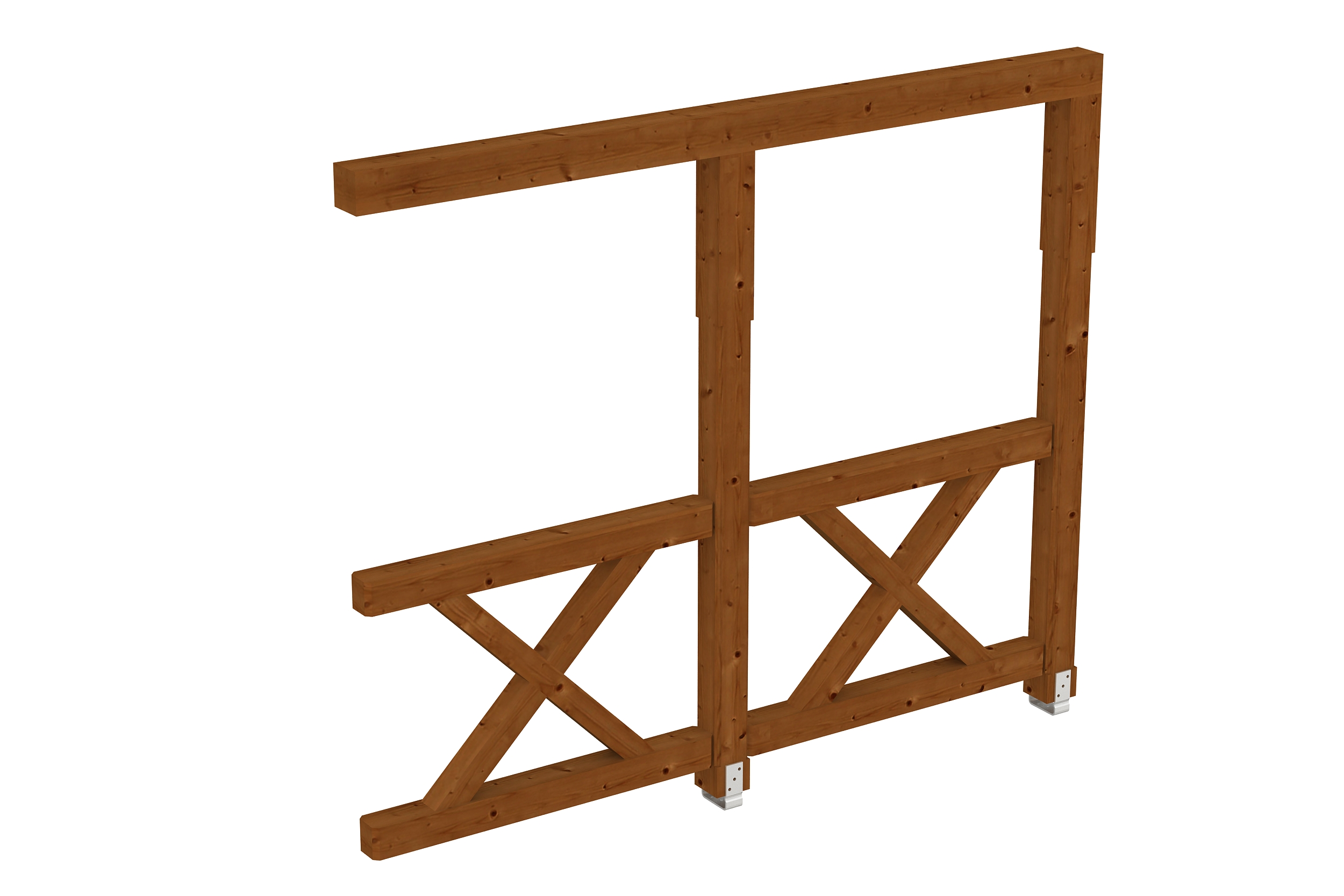 Seitenwand Andreaskreuz 255 x 210 cm, Douglasie, nussbaum