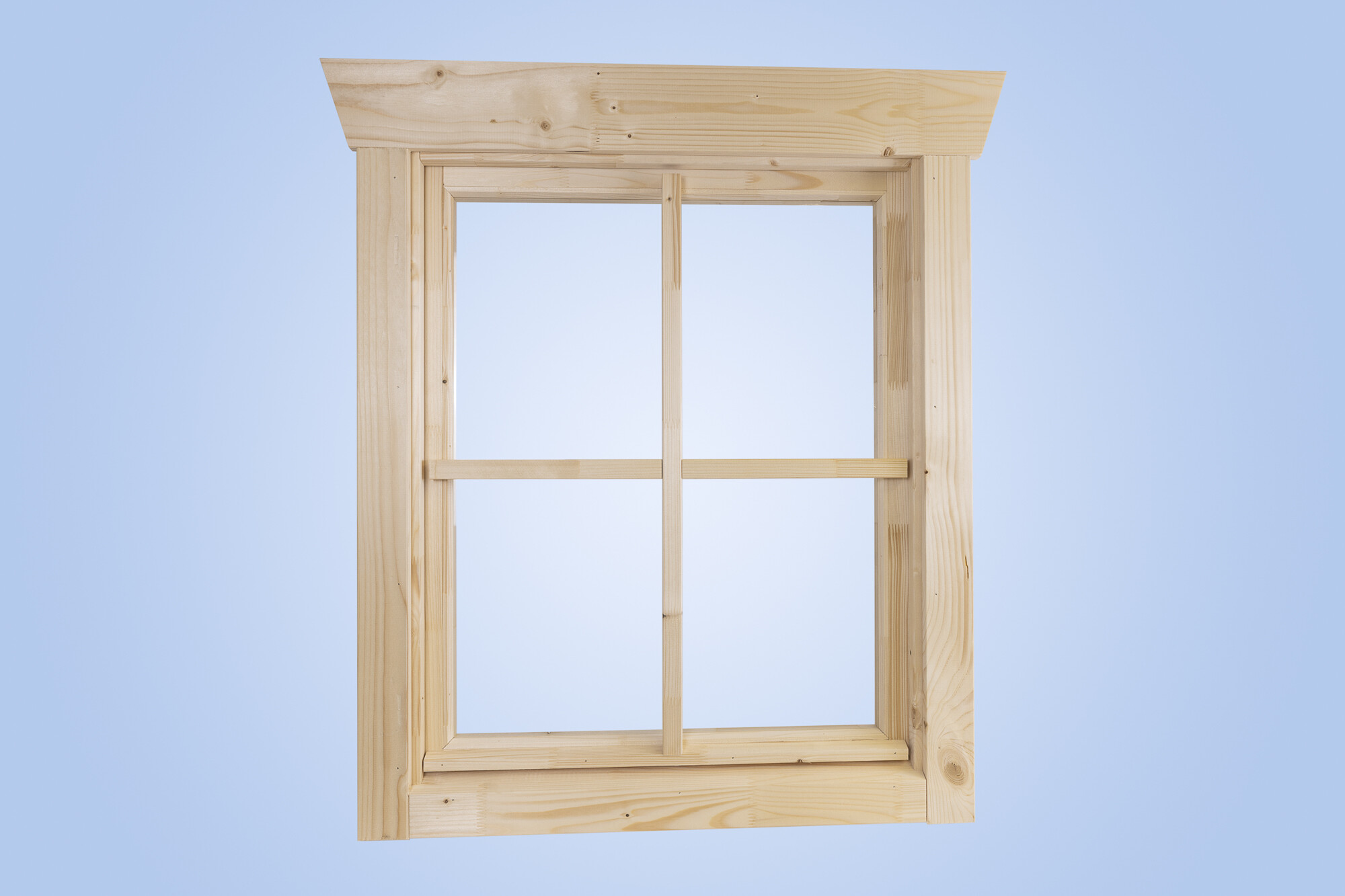 Single window, right hinge 57,5x 70,5 cm, 28mm, untreated