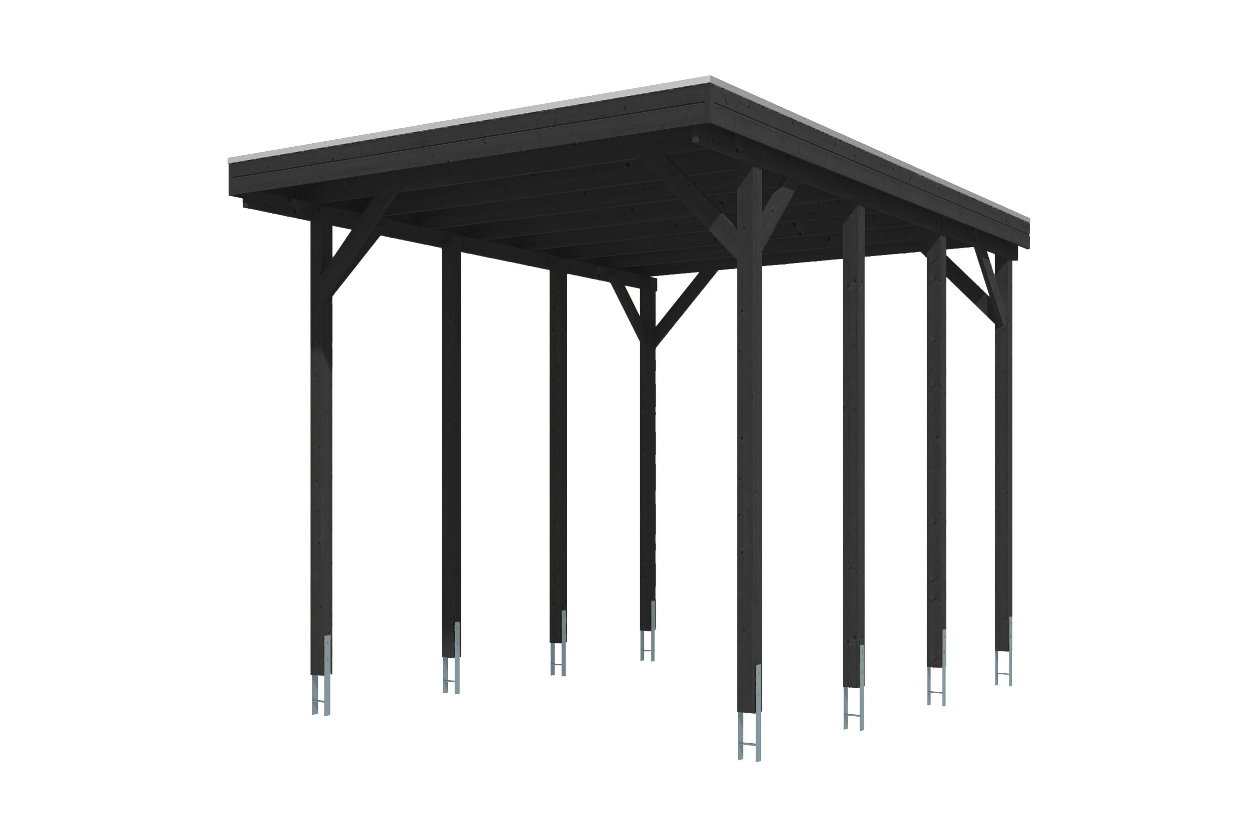 Friesland carport 402 x 555 cm, met dakplaten, antraciet