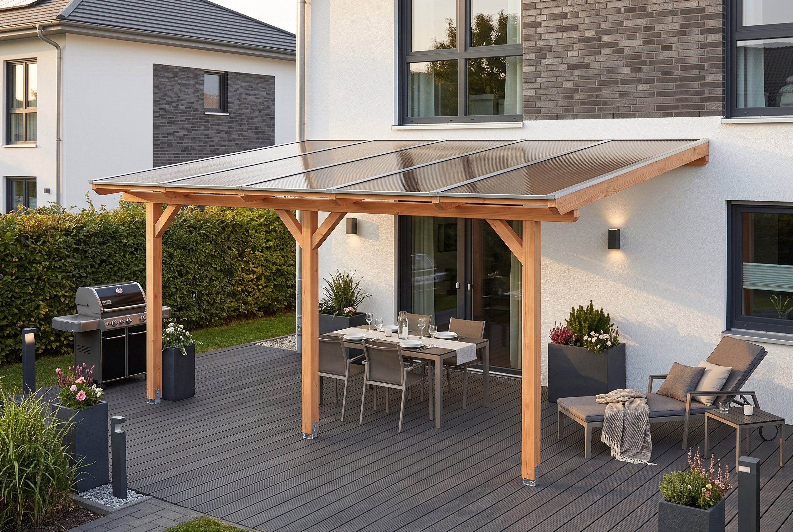 Rimola terrace roof, 541 x 300 cm, douglas fir, natural