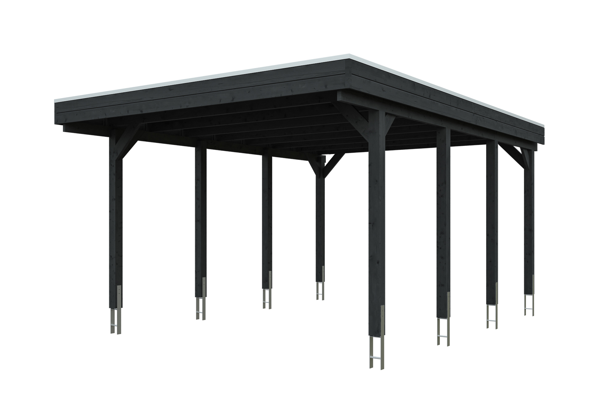 Carport Friesland 402 x 555 cm, avec panneaux de toit en acier, anthracite