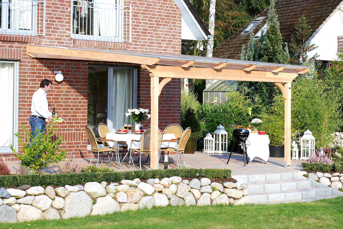 Terrassenüberdachung Ravenna 434 x 250 cm, Douglasie, natur