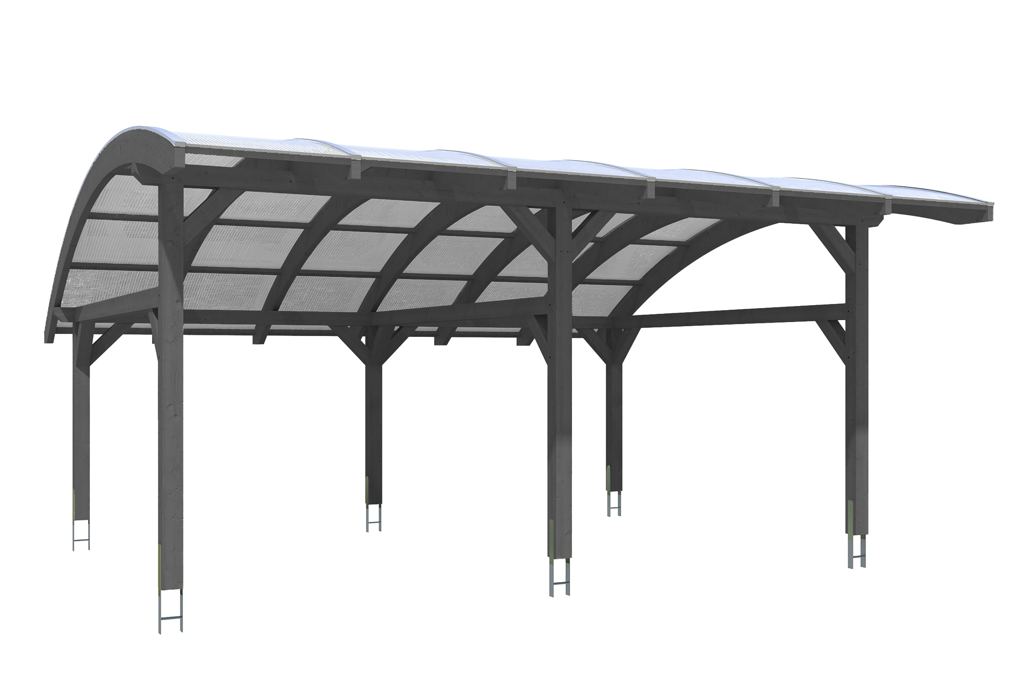 Produktbild: Carport Schwaben 648 x 630 cm, farblich behandelt in schiefergrau