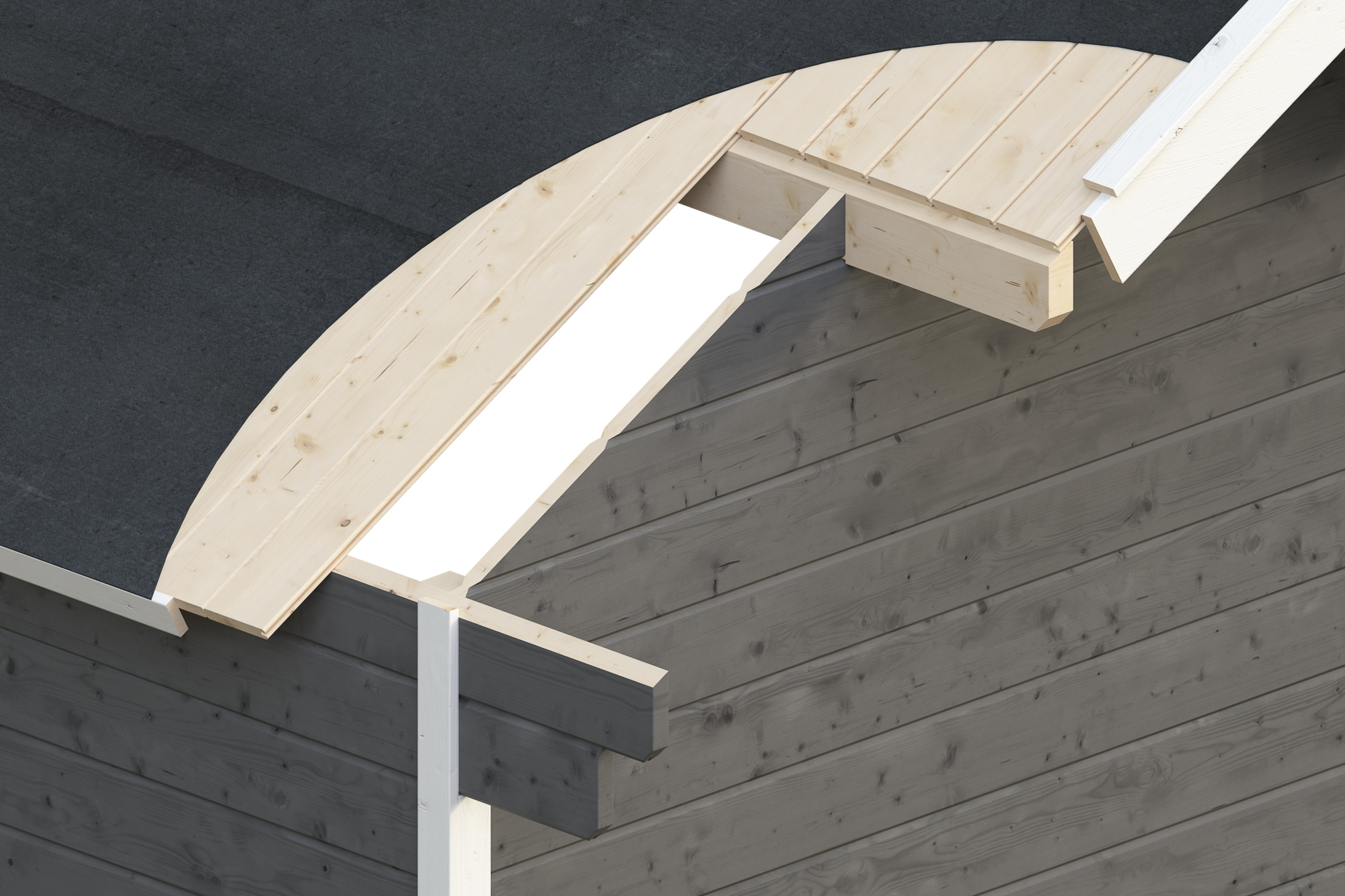 Holzgarage Varberg 1, 370 x 525 cm, schiefergrau