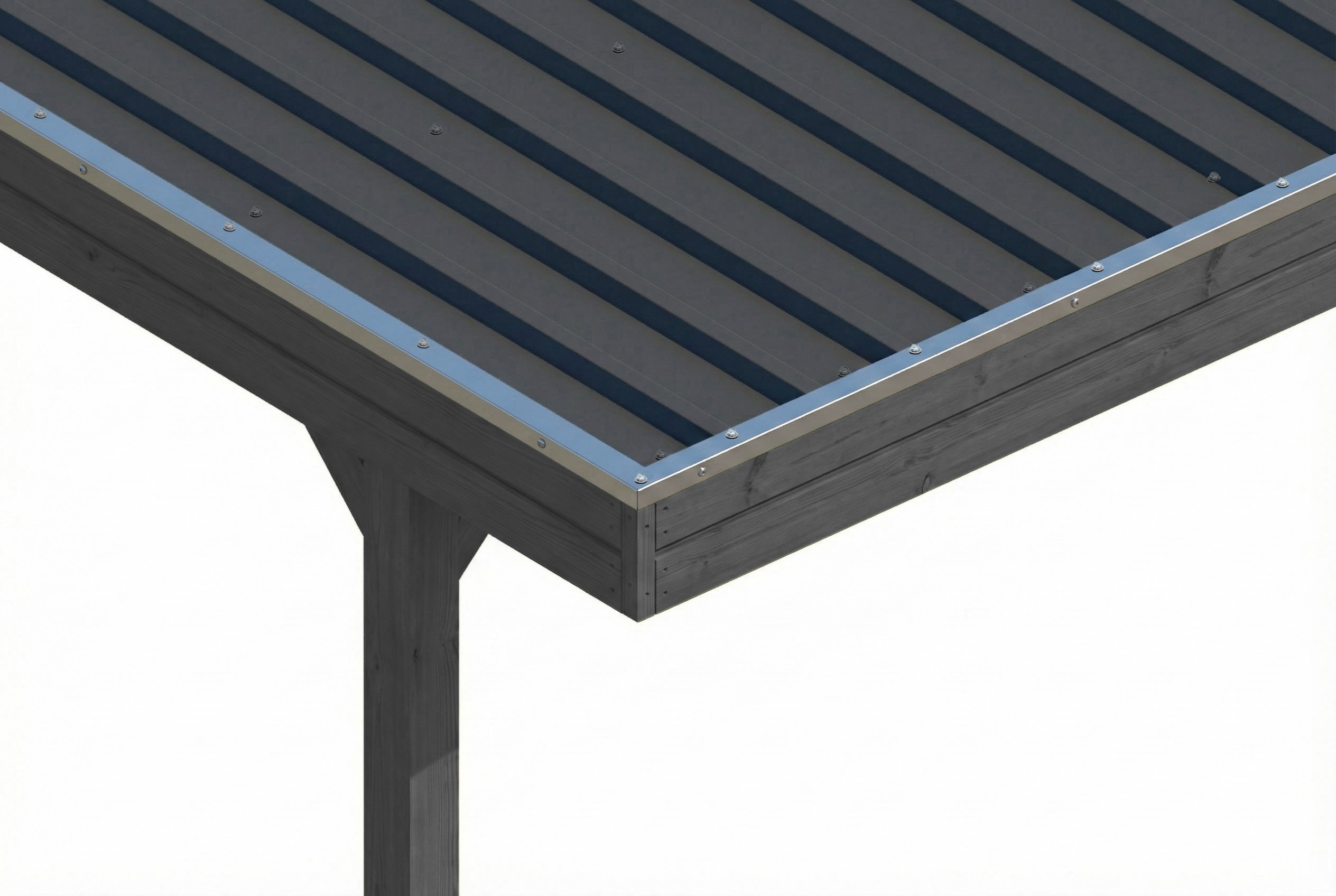 Carport Friesland 320 x 708 cm, avec panneaux de toit en acier, gris ardoise