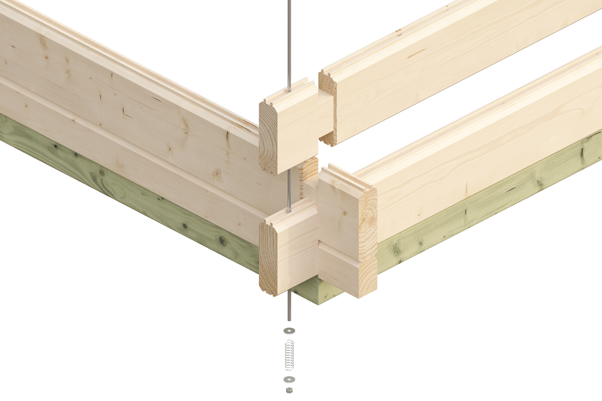 Log cabin Lausanne 450 x 300 cm with roof battens, untreated