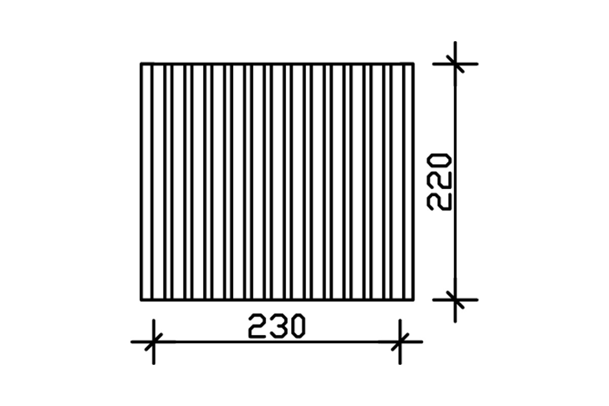 Seitenwand Deckelschalung 230 x 220 cm, Fichte, natur