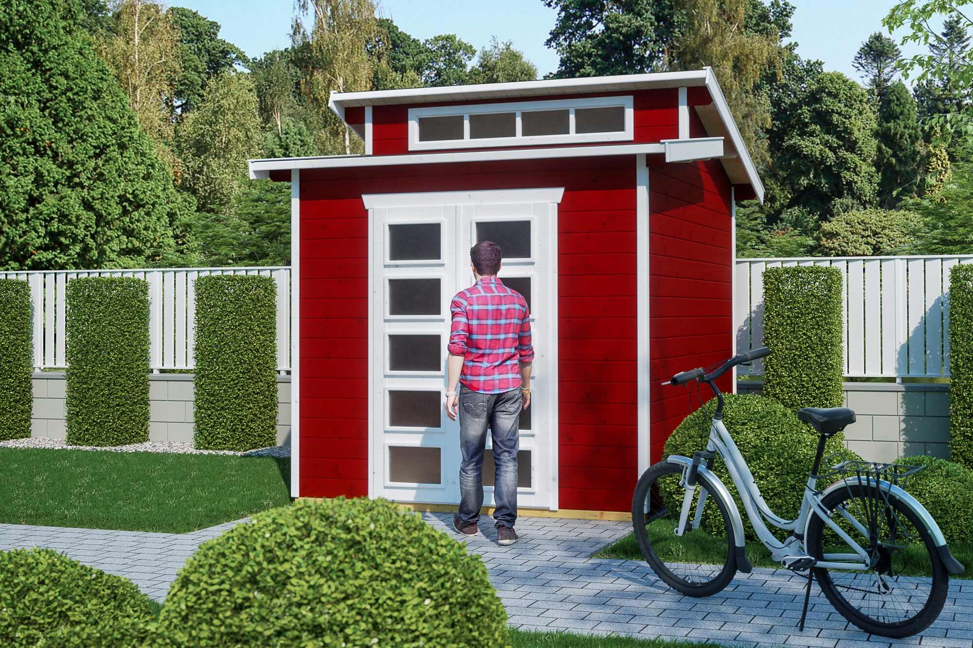 Gartenhaus Gent, 250 x 250 cm, schwedenrot