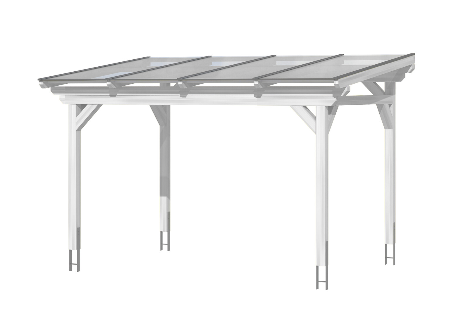 Terrace roof Sanremo 434 x 250 cm, glulam, white