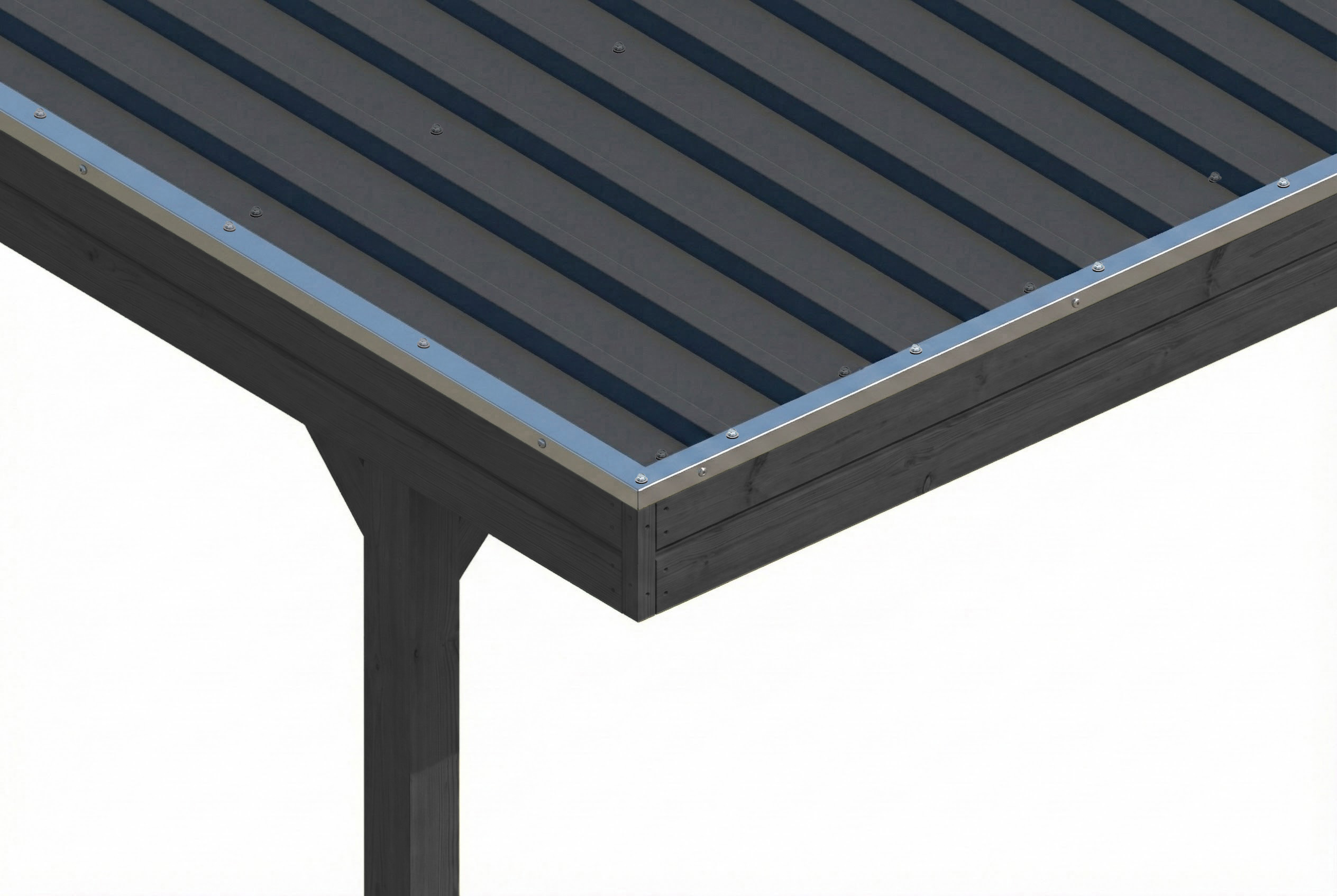 Carport Friesland 402 x 555 cm, avec panneaux de toit en acier, anthracite
