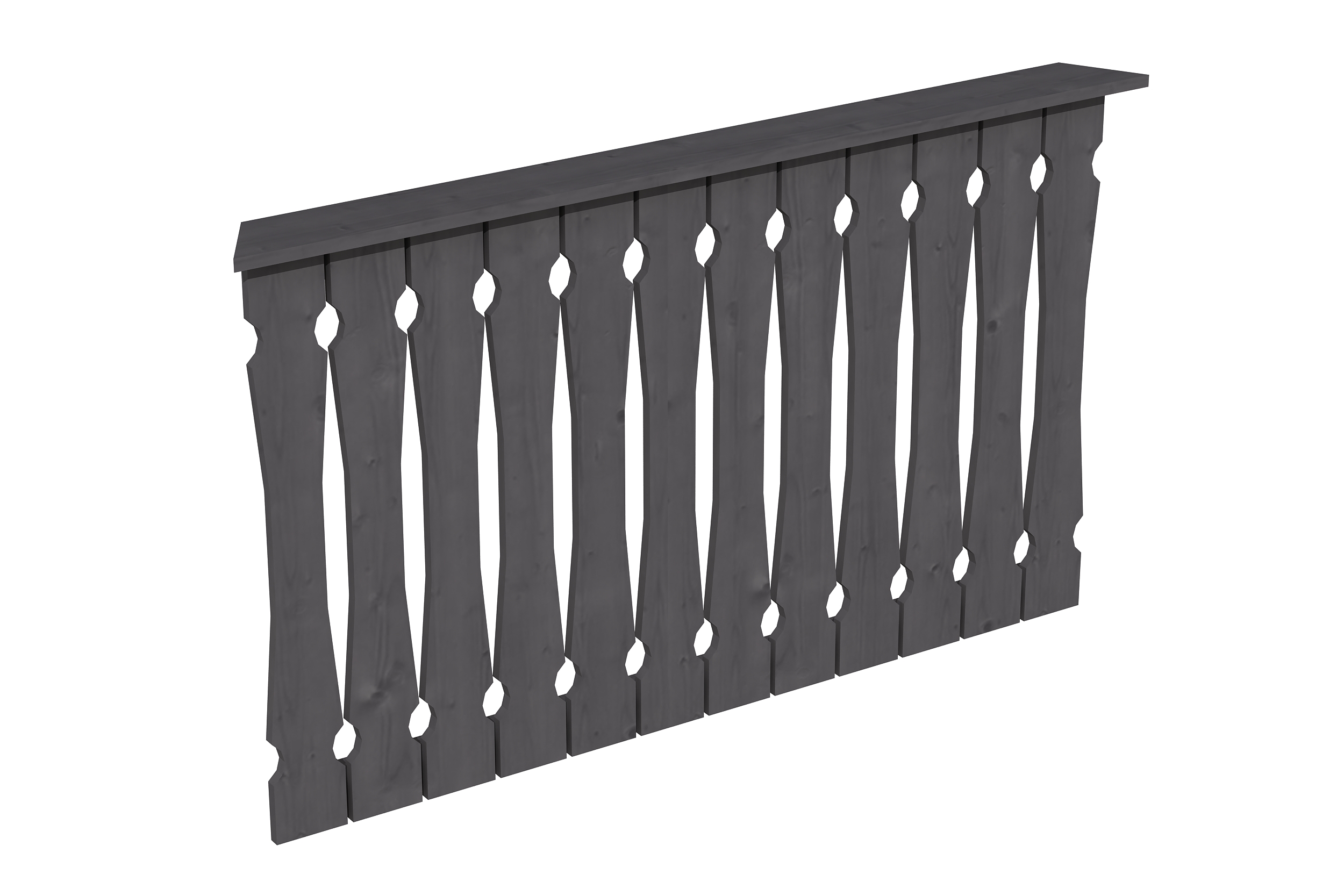 Brüstung Balkonschalung 150 x 96 cm, Fichte, schiefergrau