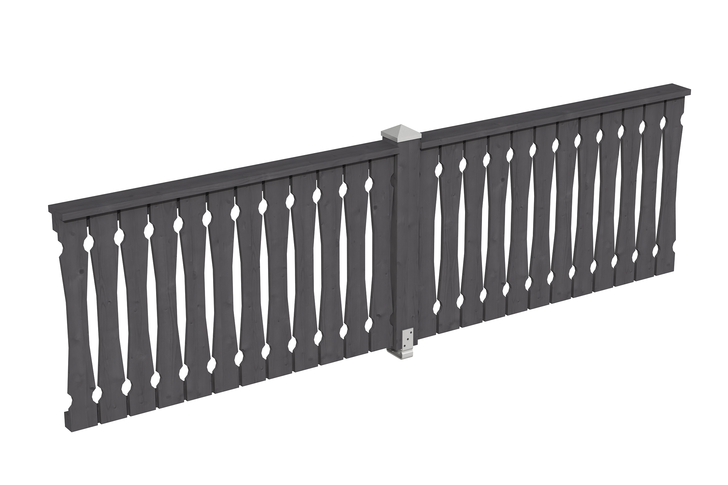 Brüstung Balkonschalung 335 x 96 cm, Fichte, schiefergrau