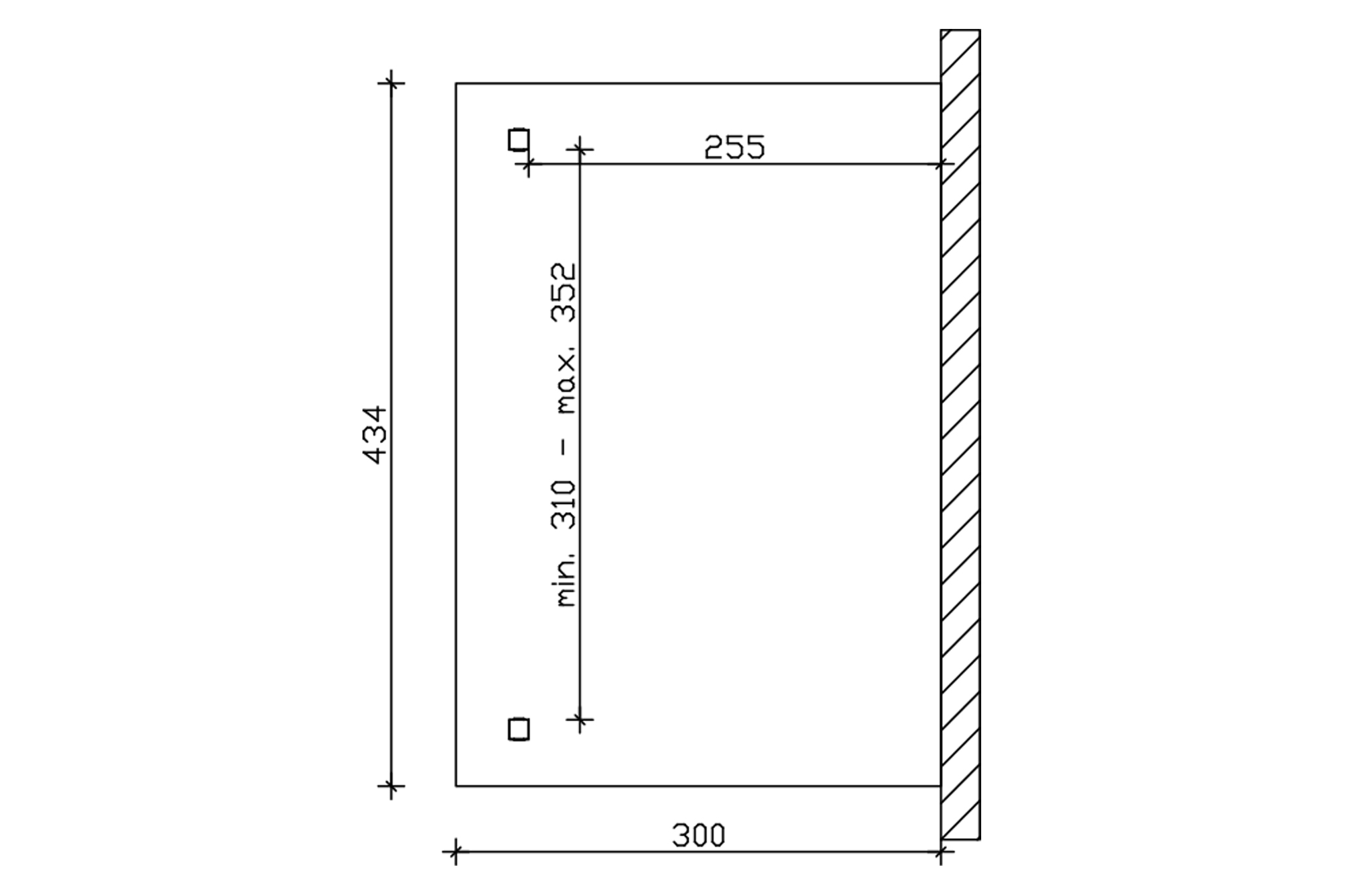 Grafik (Grundriss): Terrassenüberdachung Ravenna 434x300 cm