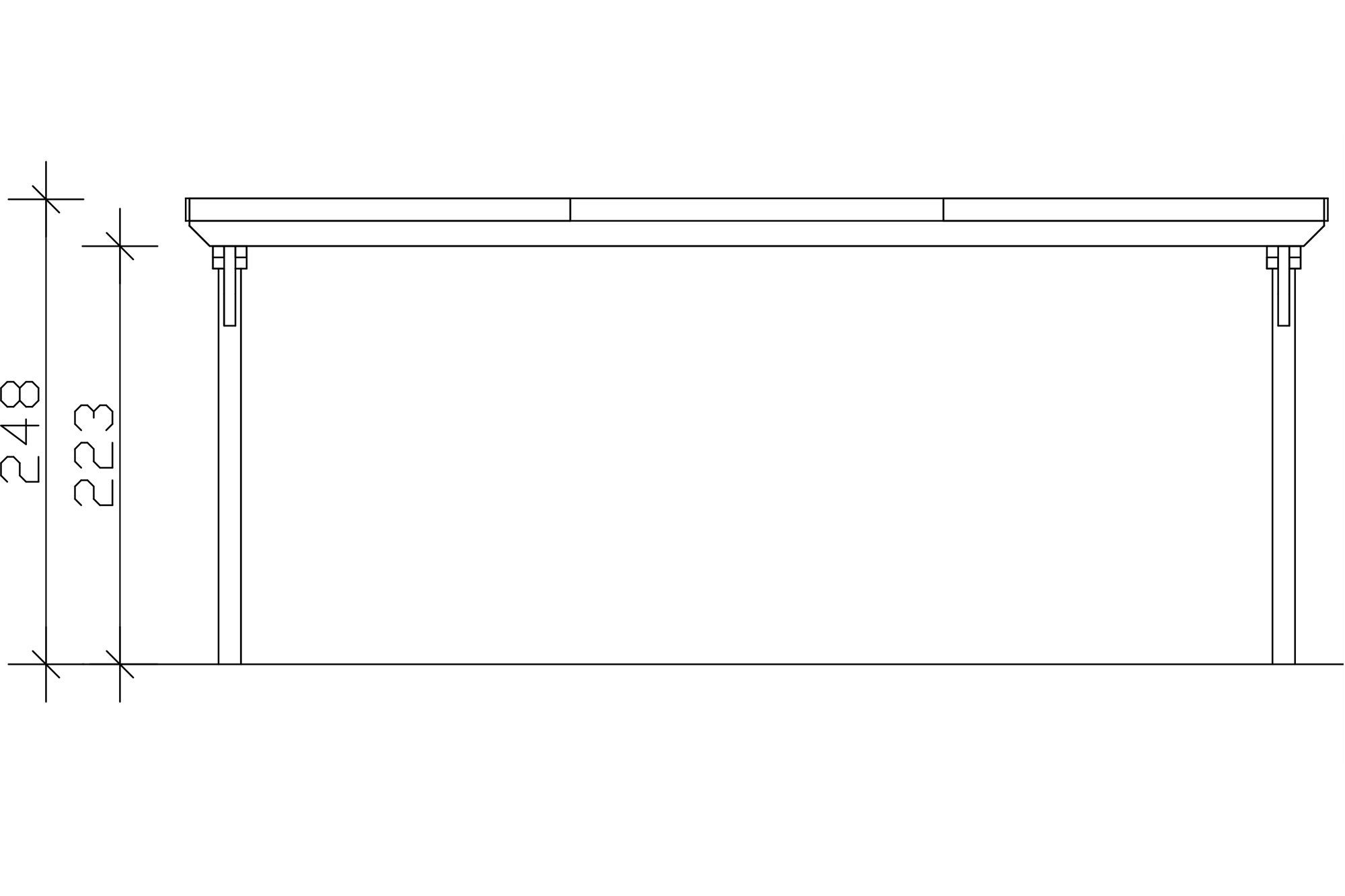 Carport Emsland 609 x 604 cm mit EPDM-Dach, eiche hell