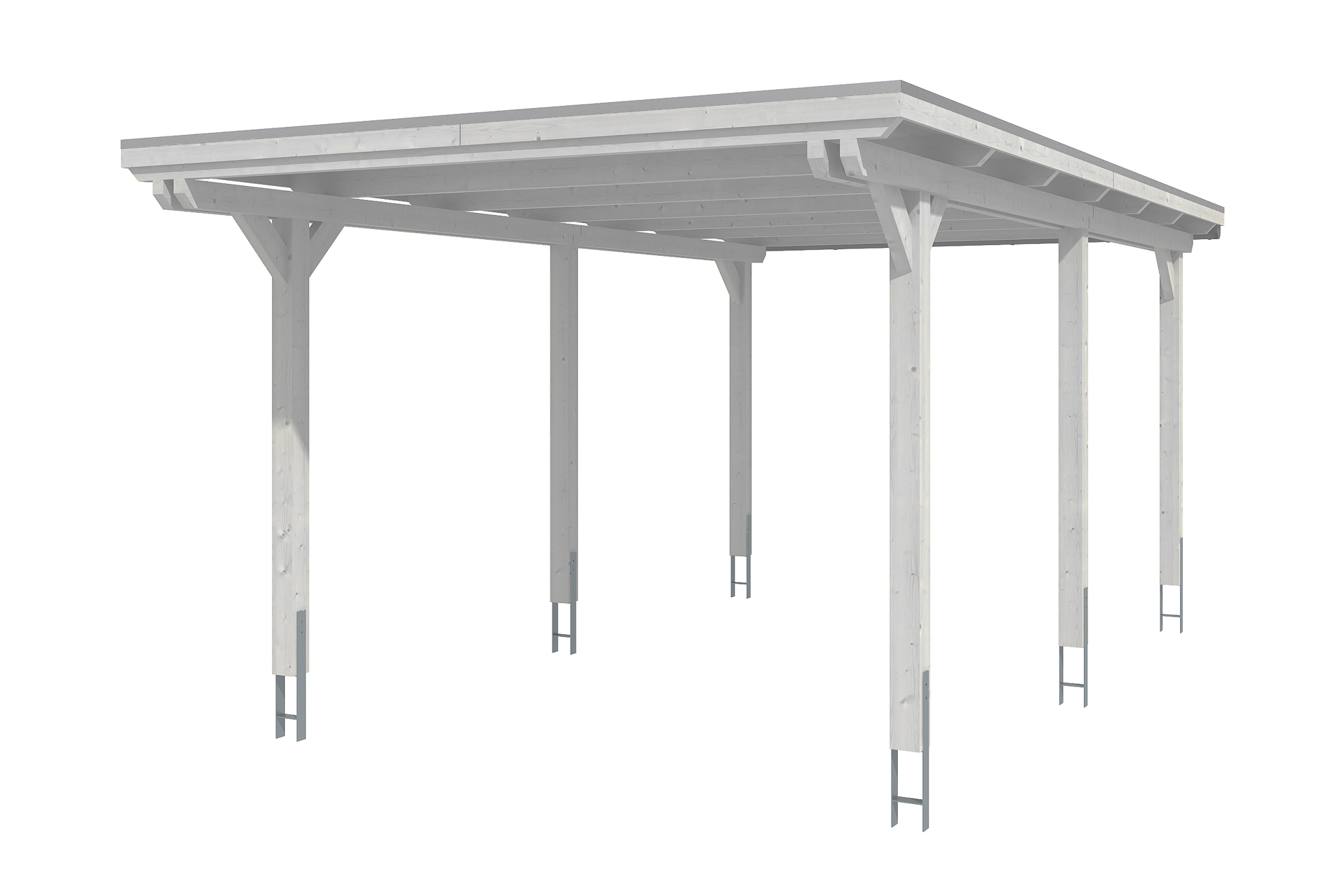 Produktbild: Carport Emsland 354 x 604 cm, farblich behandelt in weiß