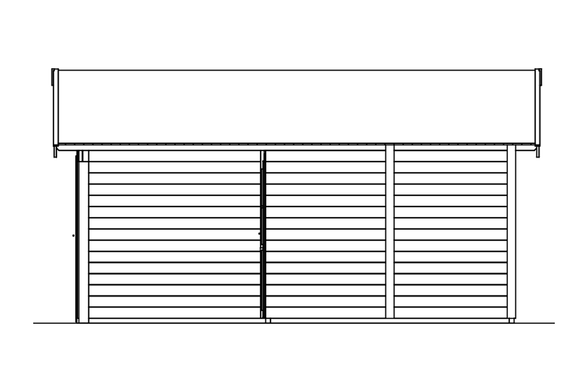 Garage bois VARBERG 2, 500x525cm, 45mm, non traité