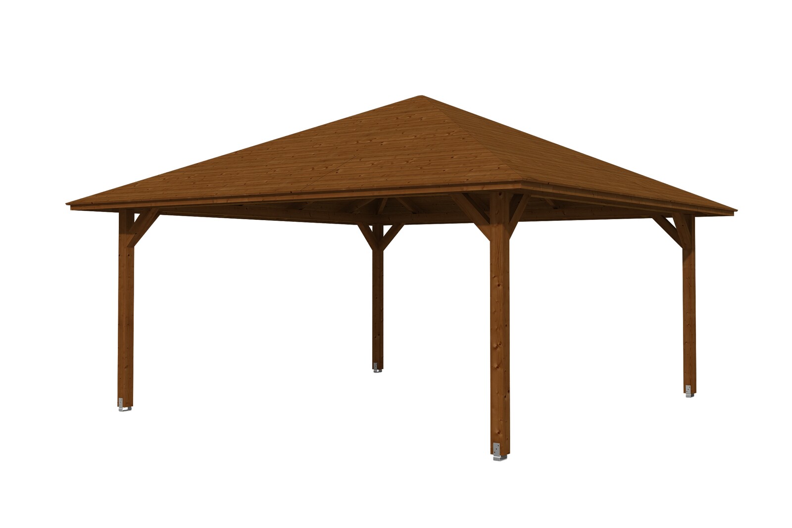 Gazebo Cannes 4, glulam, pre-treated walnut