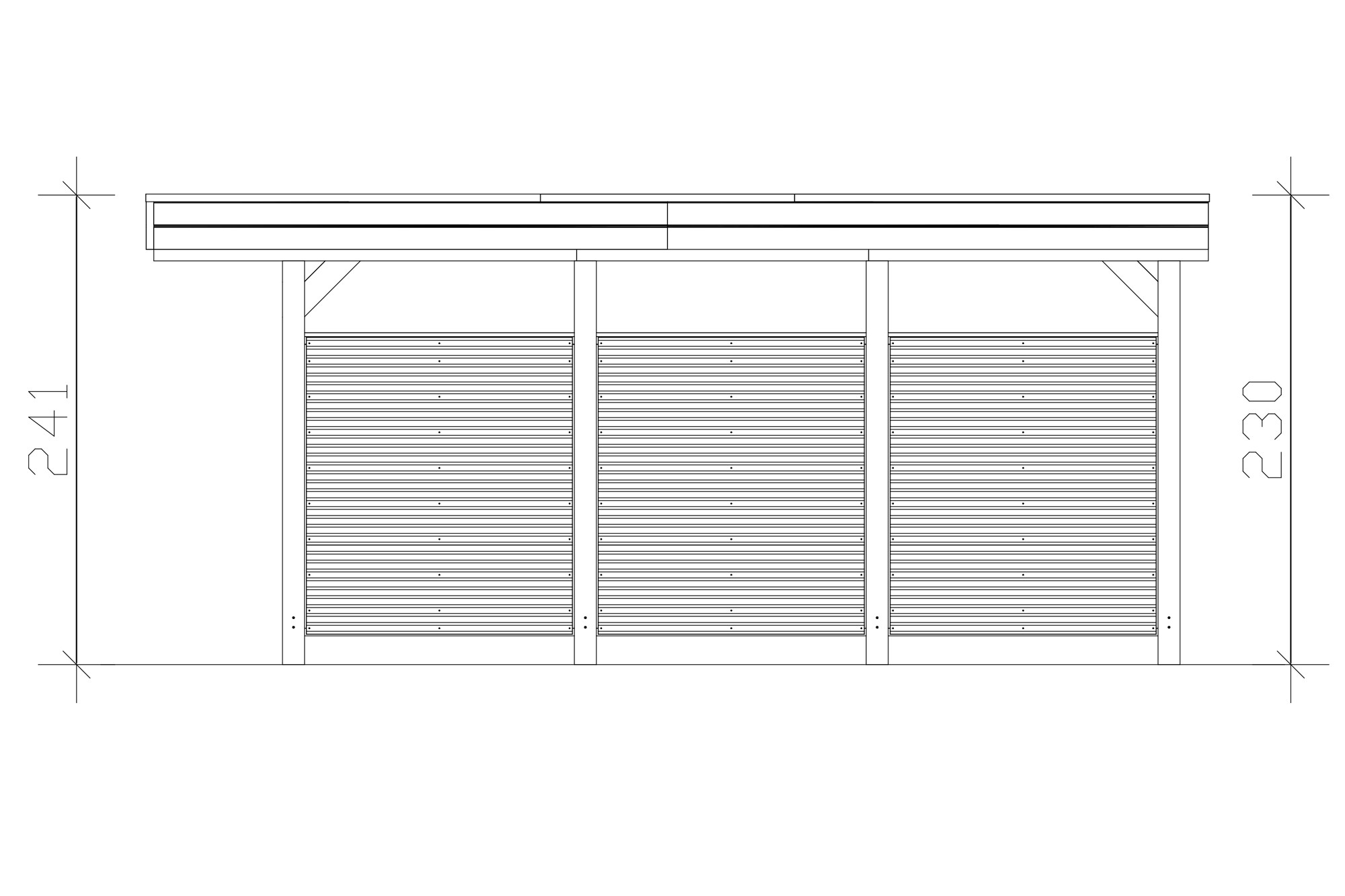 Přístřešek na auto FRIESLAND Hybrid Set 11, 314 x 555 cm, ořech, hliníkové střešní