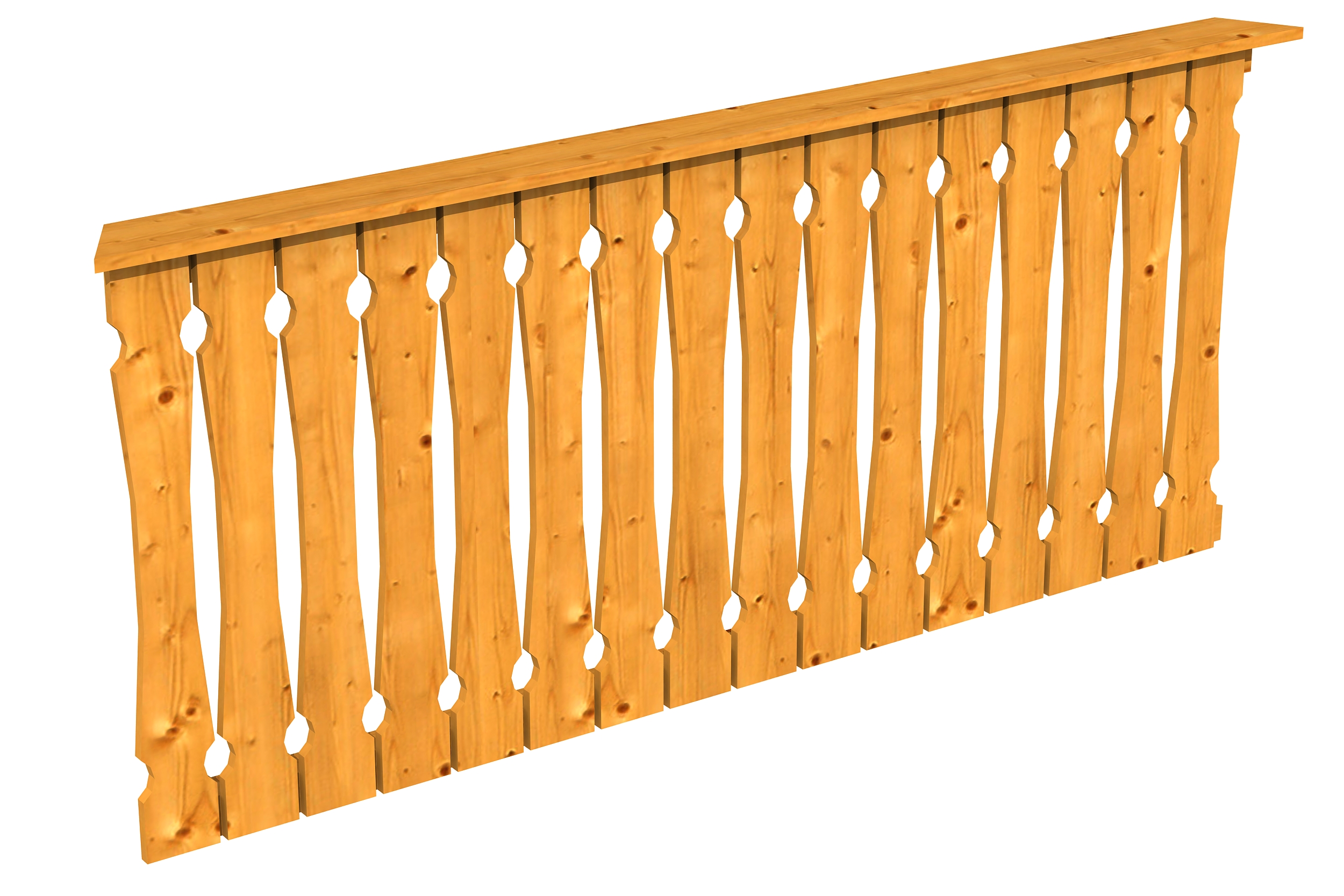 Brüstung Balkonschalung 210 x 96 cm, Fichte, eiche hell