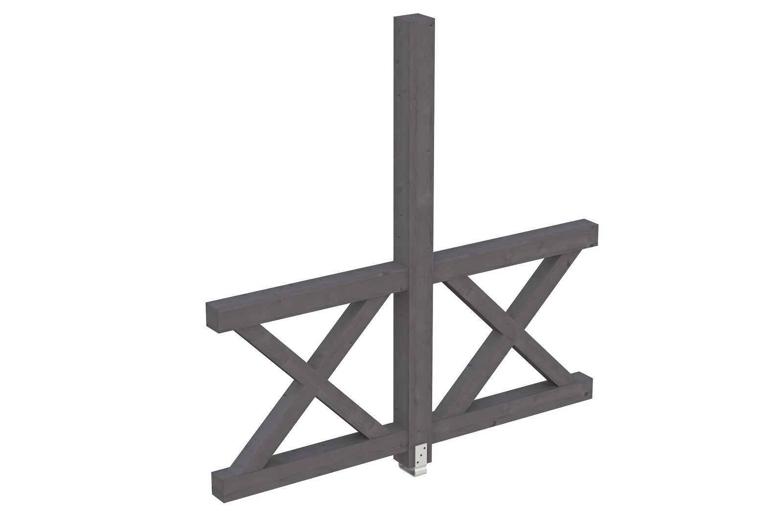 Sidewall St.Andrew`s cross 193 x 210 cm, free standing, spruce, colour pre-treated in slate-grey